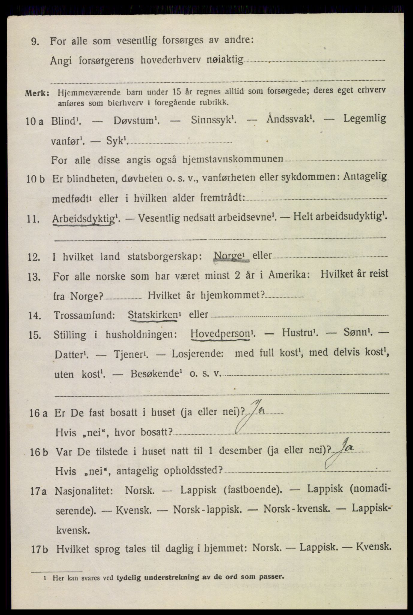 SAT, 1920 census for Skjerstad, 1920, p. 916