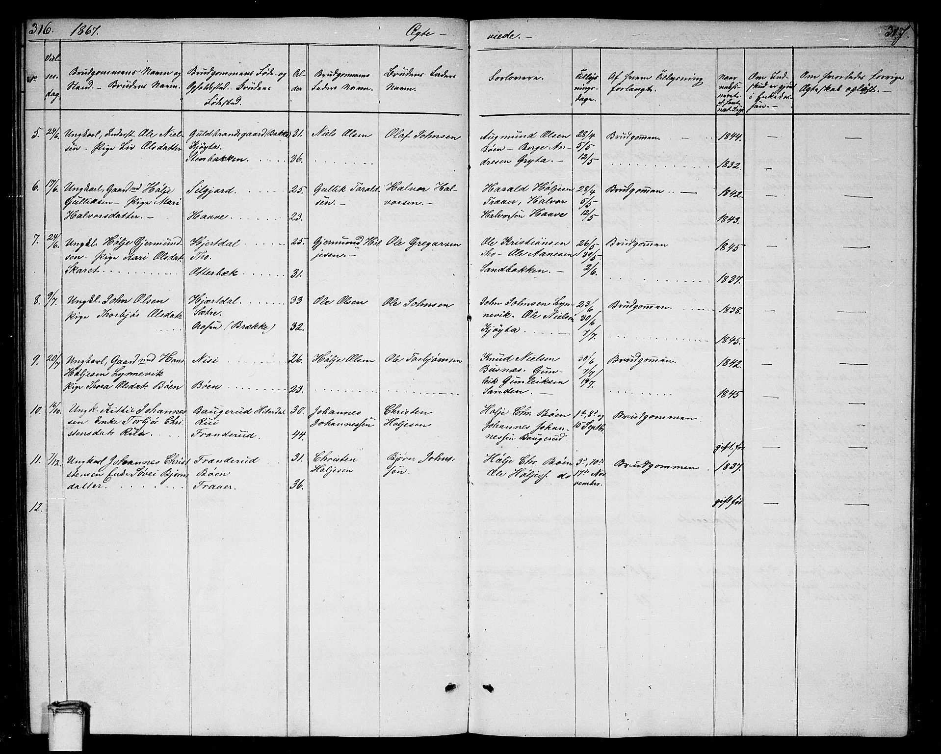 Gransherad kirkebøker, SAKO/A-267/G/Ga/L0002: Parish register (copy) no. I 2, 1854-1886, p. 316-317