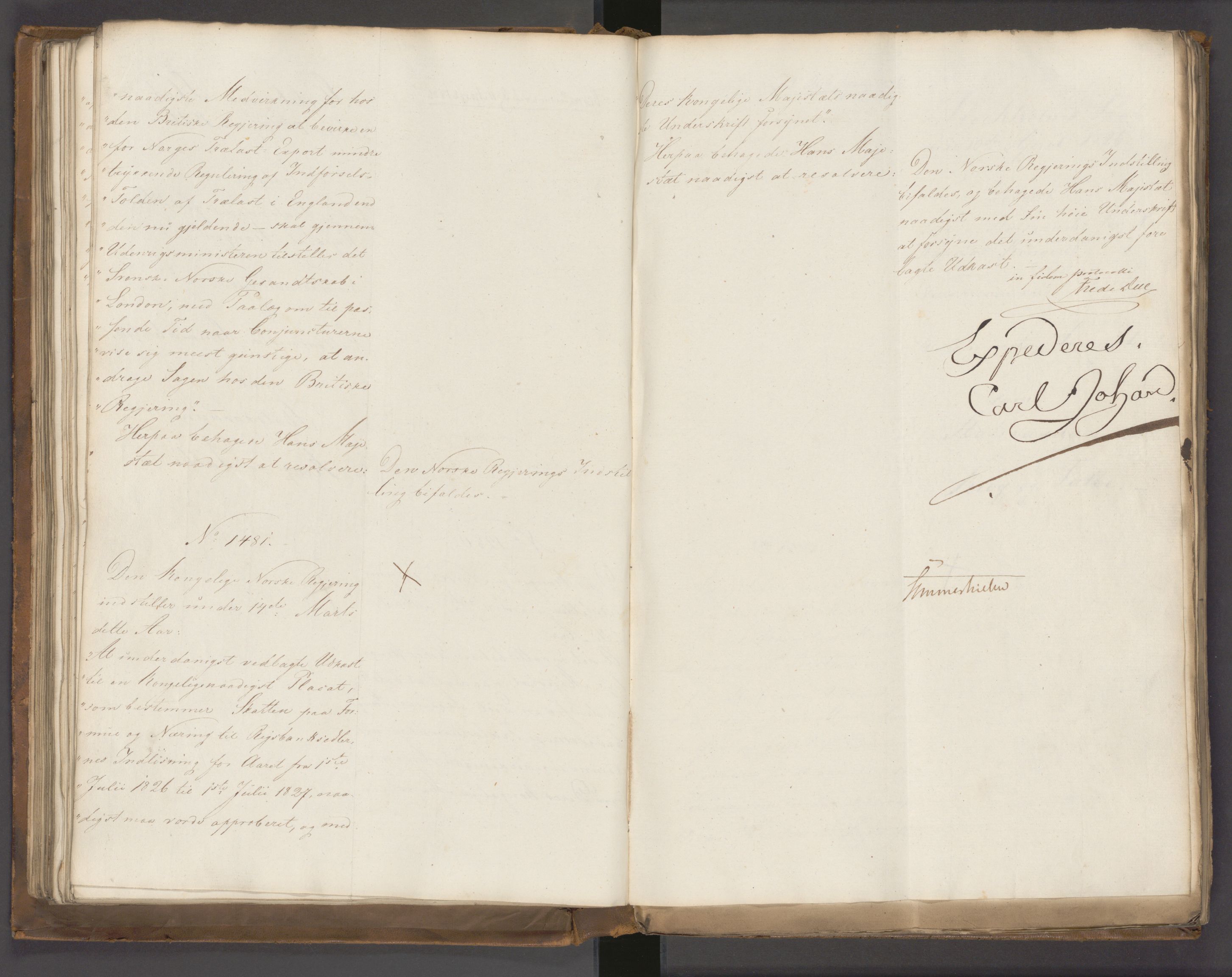 Statsrådssekretariatet, AV/RA-S-1001/A/Ab/L0022: Kgl. res. nr. 1210-1721, 1. halvår, 1826