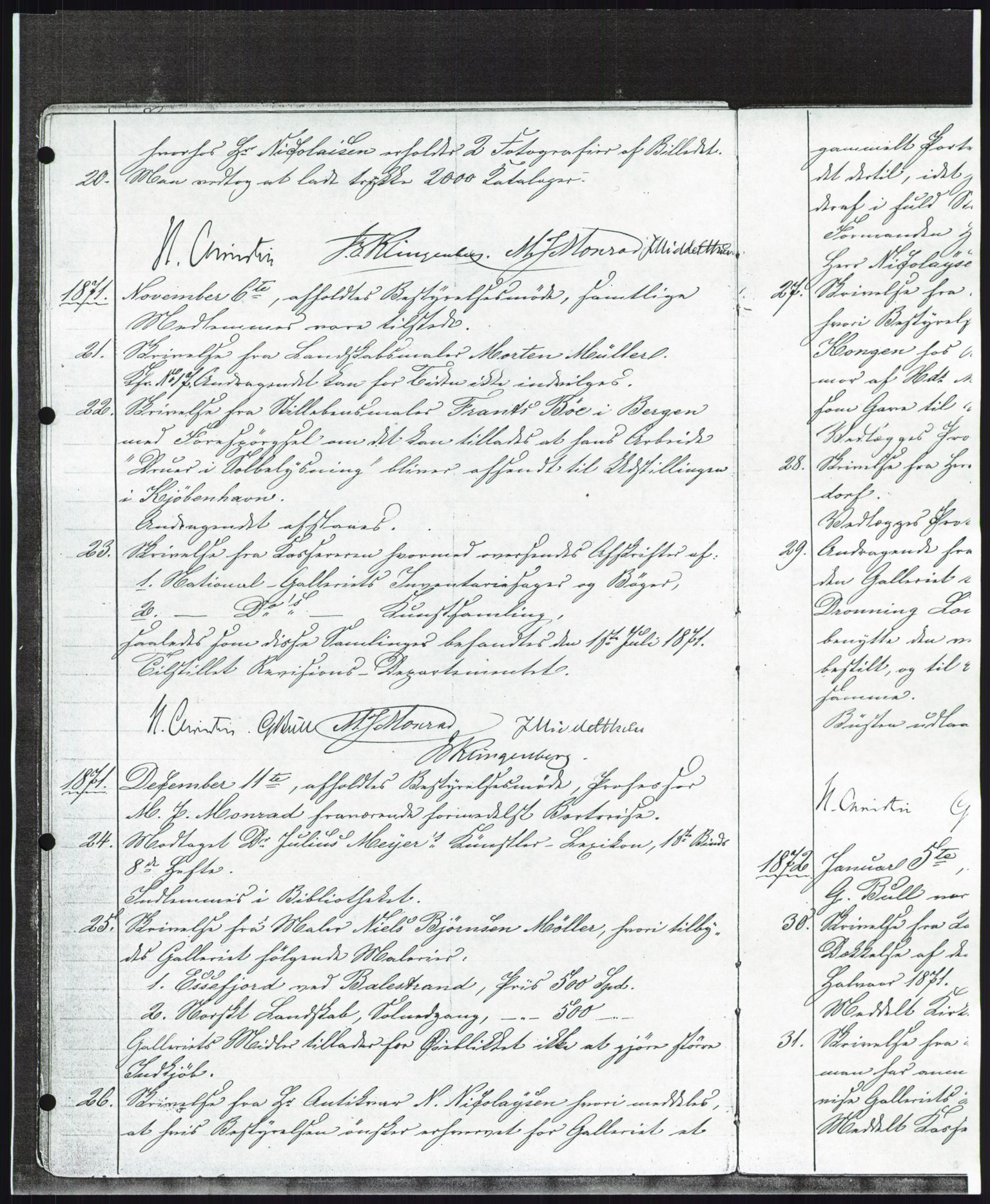 Nasjonalgalleriet, NMFK/NG-1000/A/Aa/L0001: Forhandlingsprotokoll 1869-1877, 1869-1877, p. 25