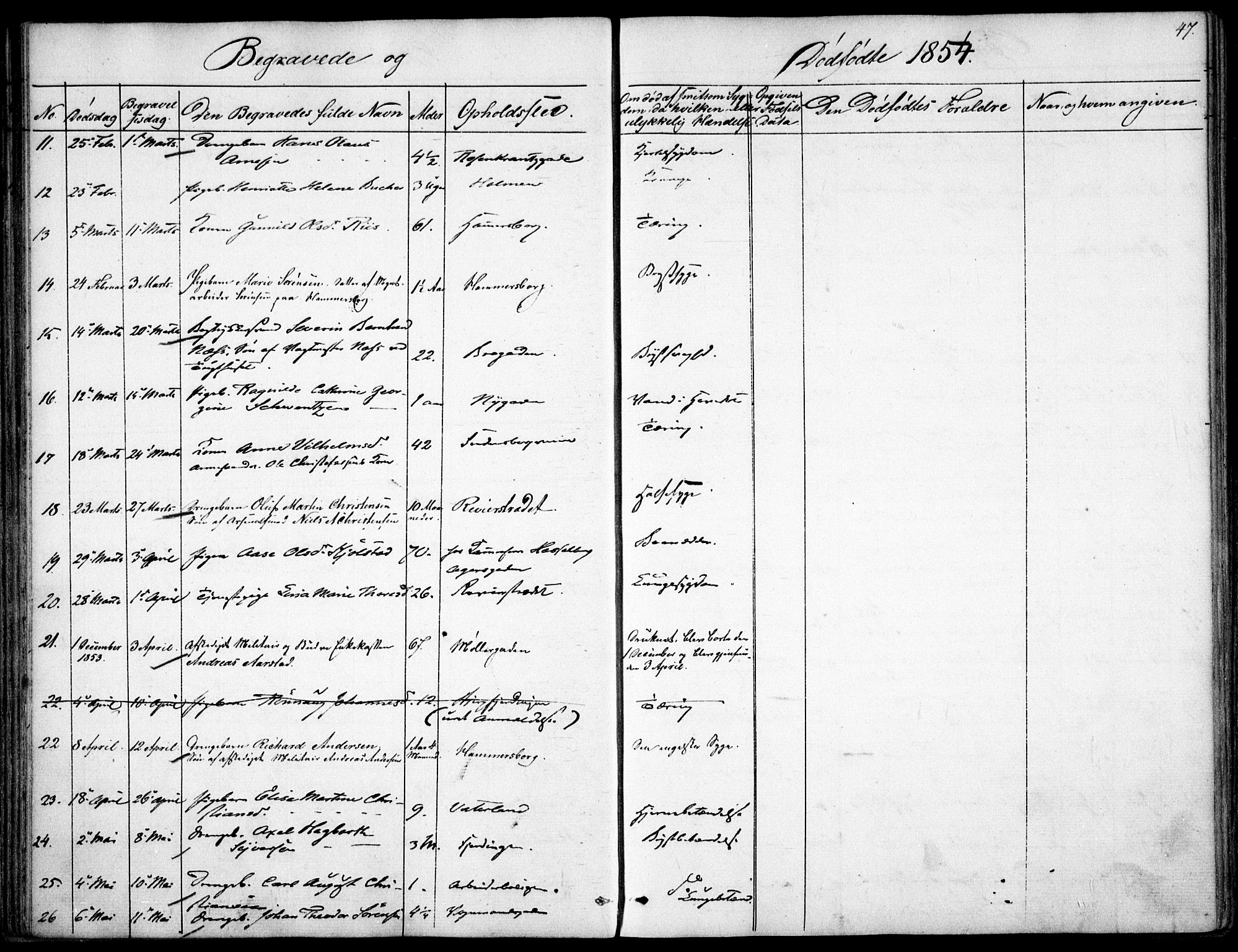 Garnisonsmenigheten Kirkebøker, AV/SAO-A-10846/F/Fa/L0009: Parish register (official) no. 9, 1842-1859, p. 47