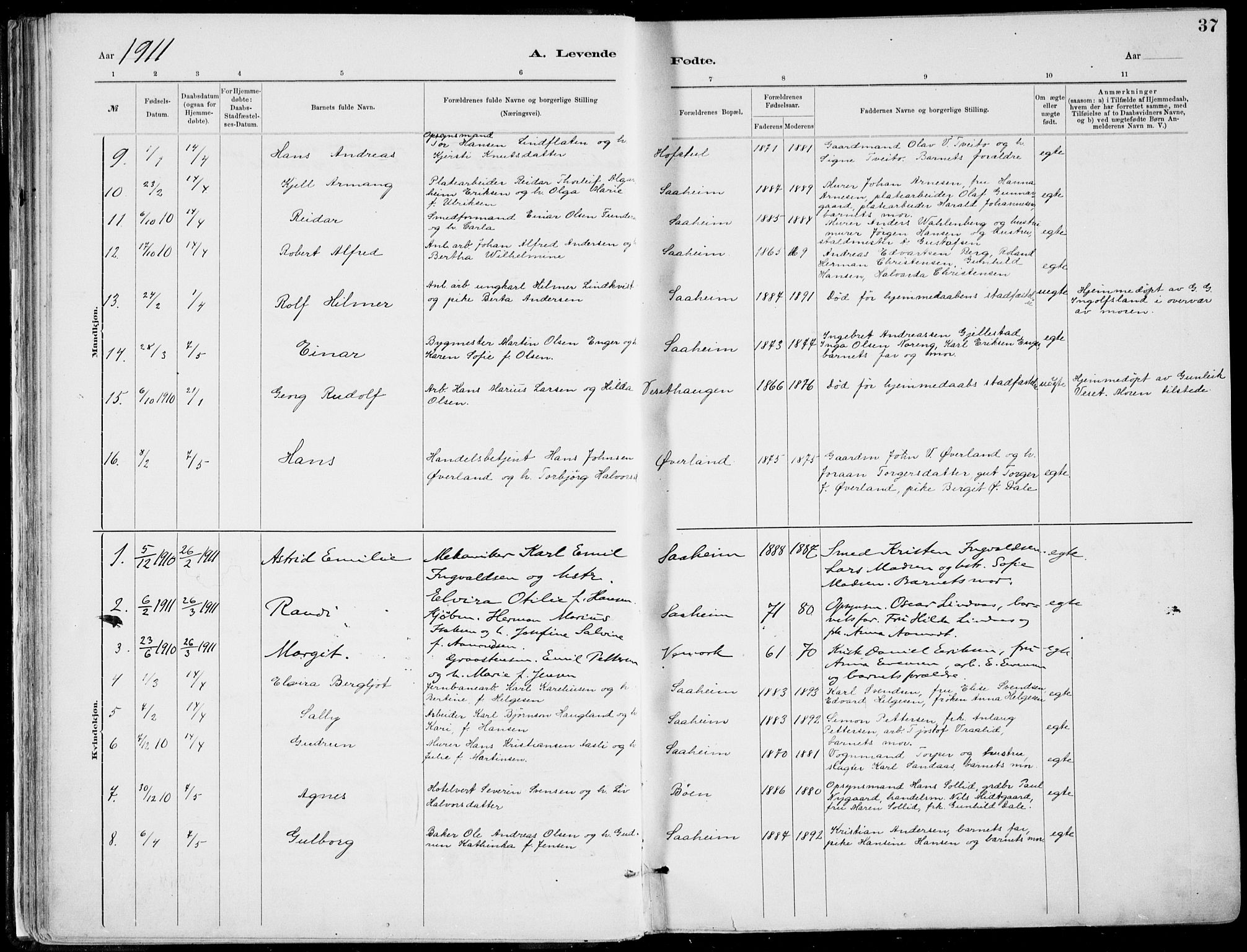 Rjukan kirkebøker, SAKO/A-294/F/Fa/L0001: Parish register (official) no. 1, 1878-1912, p. 37