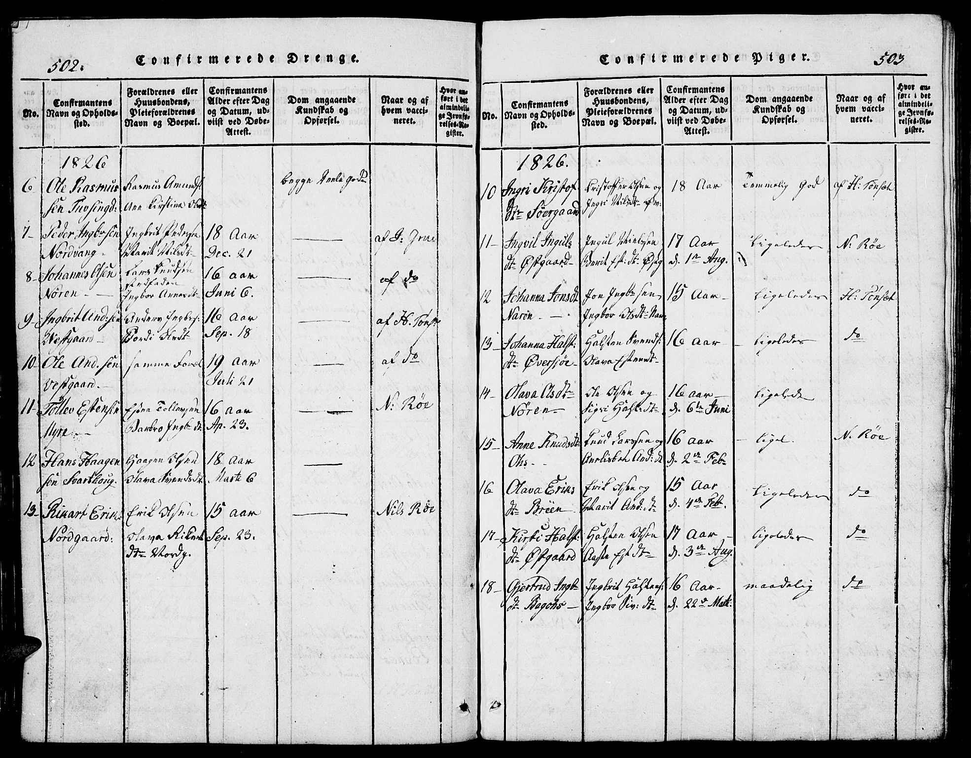 Tolga prestekontor, AV/SAH-PREST-062/L/L0002: Parish register (copy) no. 2, 1815-1844, p. 502-503