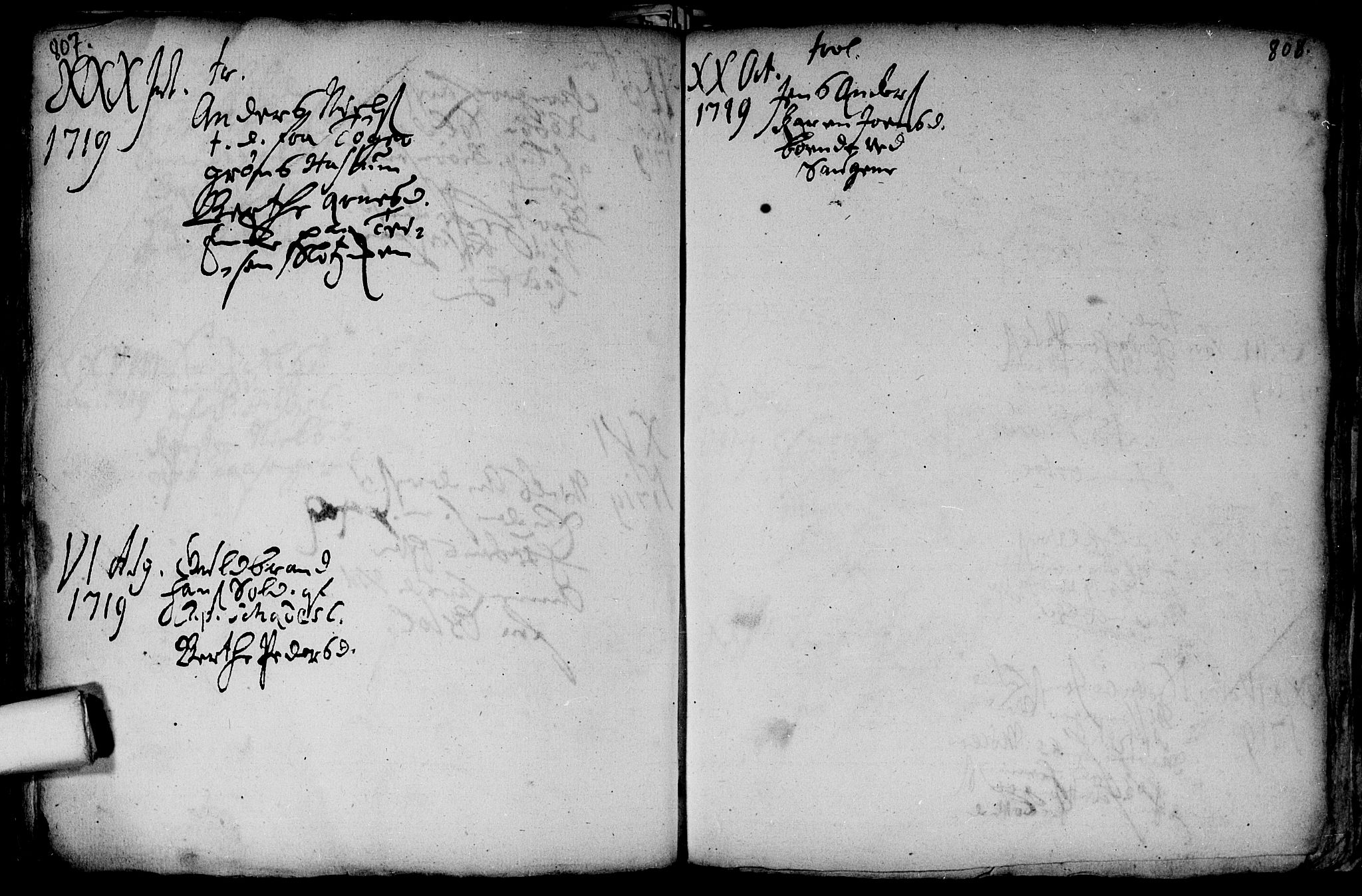 Aker prestekontor kirkebøker, AV/SAO-A-10861/F/L0002: Parish register (official) no. 2, 1714-1720, p. 807-808