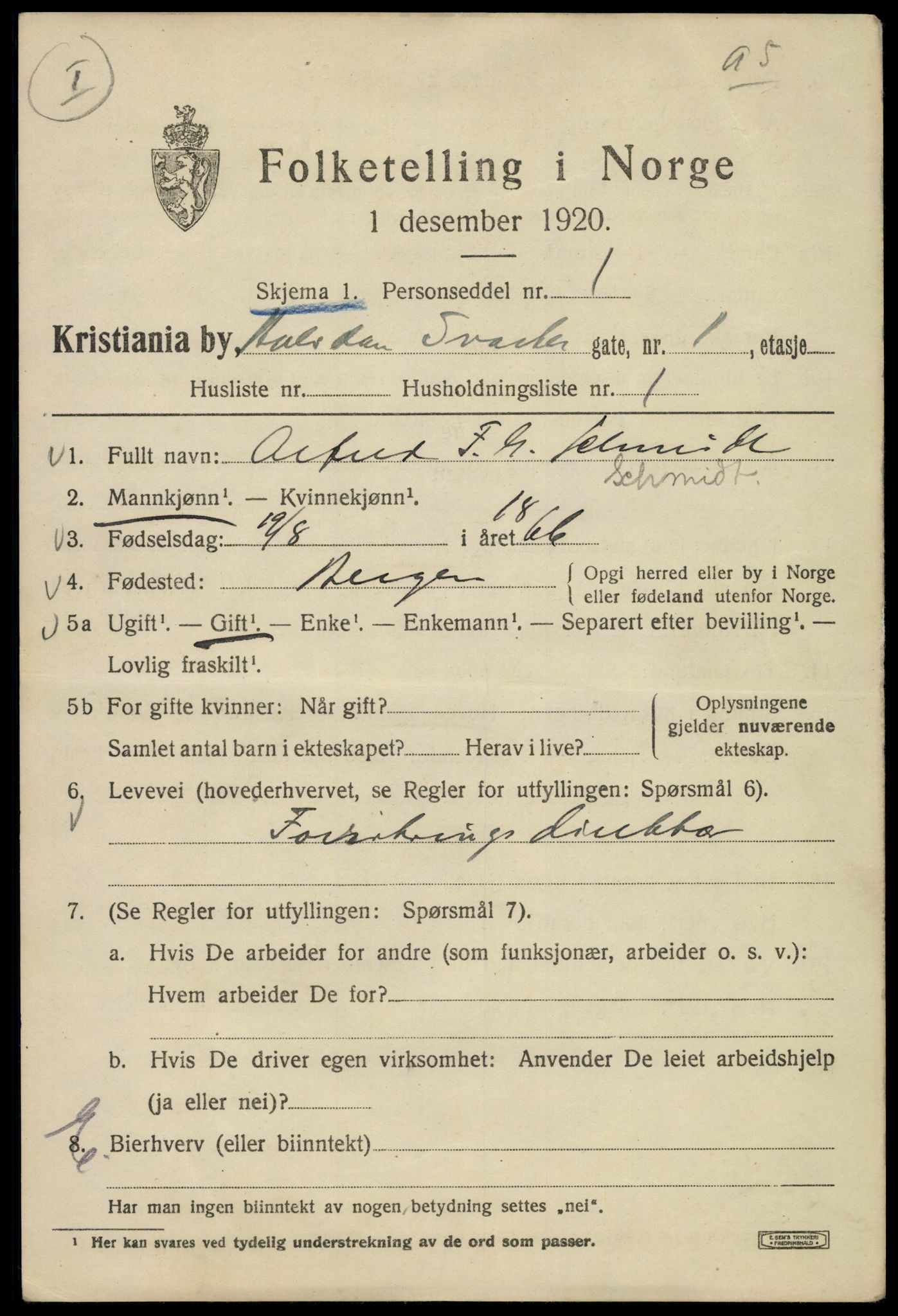 SAO, 1920 census for Kristiania, 1920, p. 267641