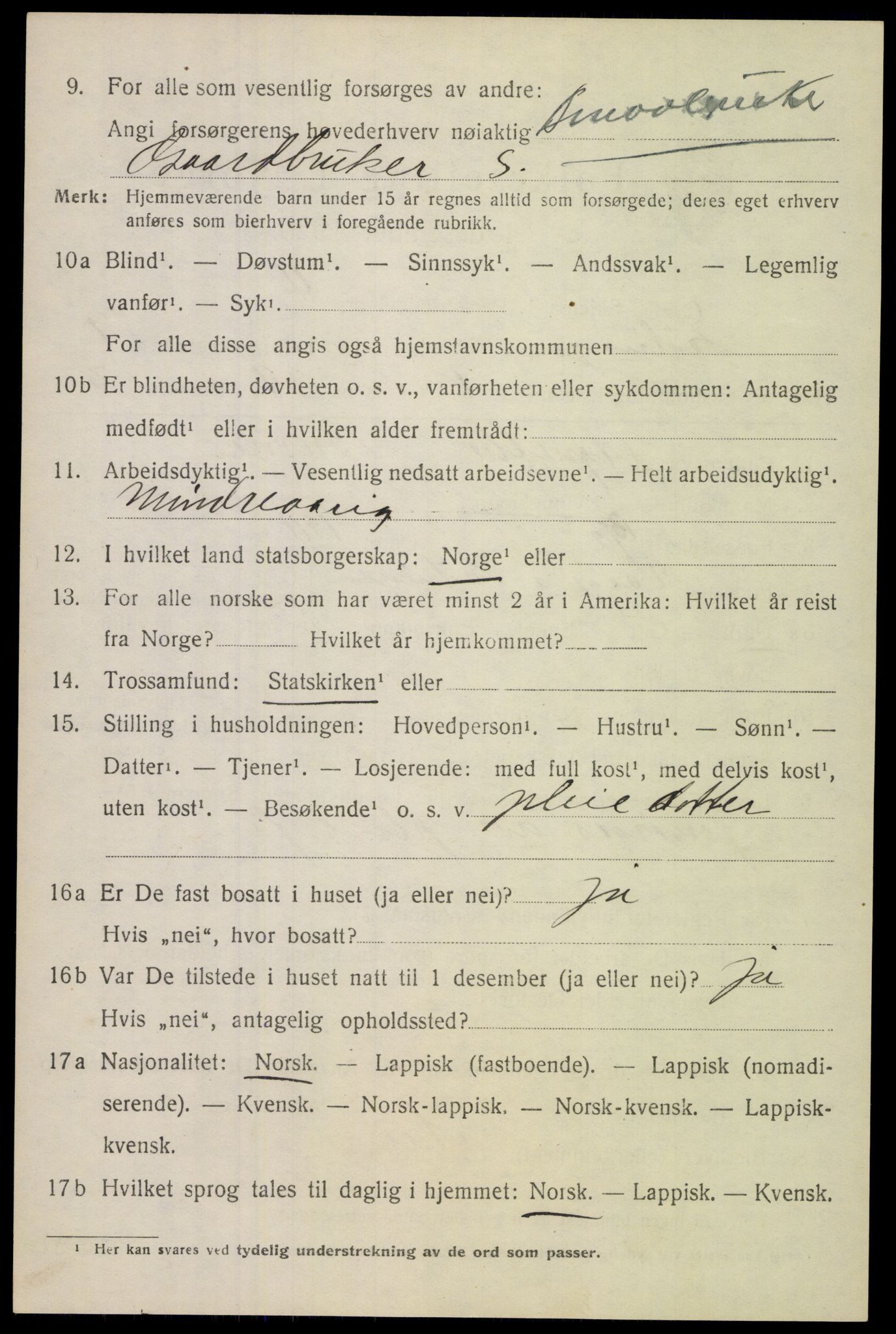 SAT, 1920 census for Lødingen, 1920, p. 5686