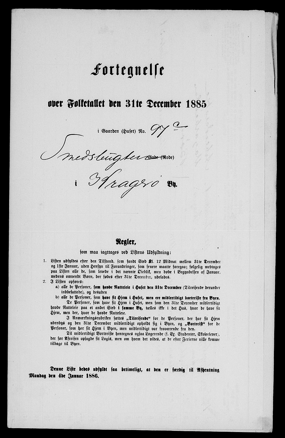 SAKO, 1885 census for 0801 Kragerø, 1885, p. 195
