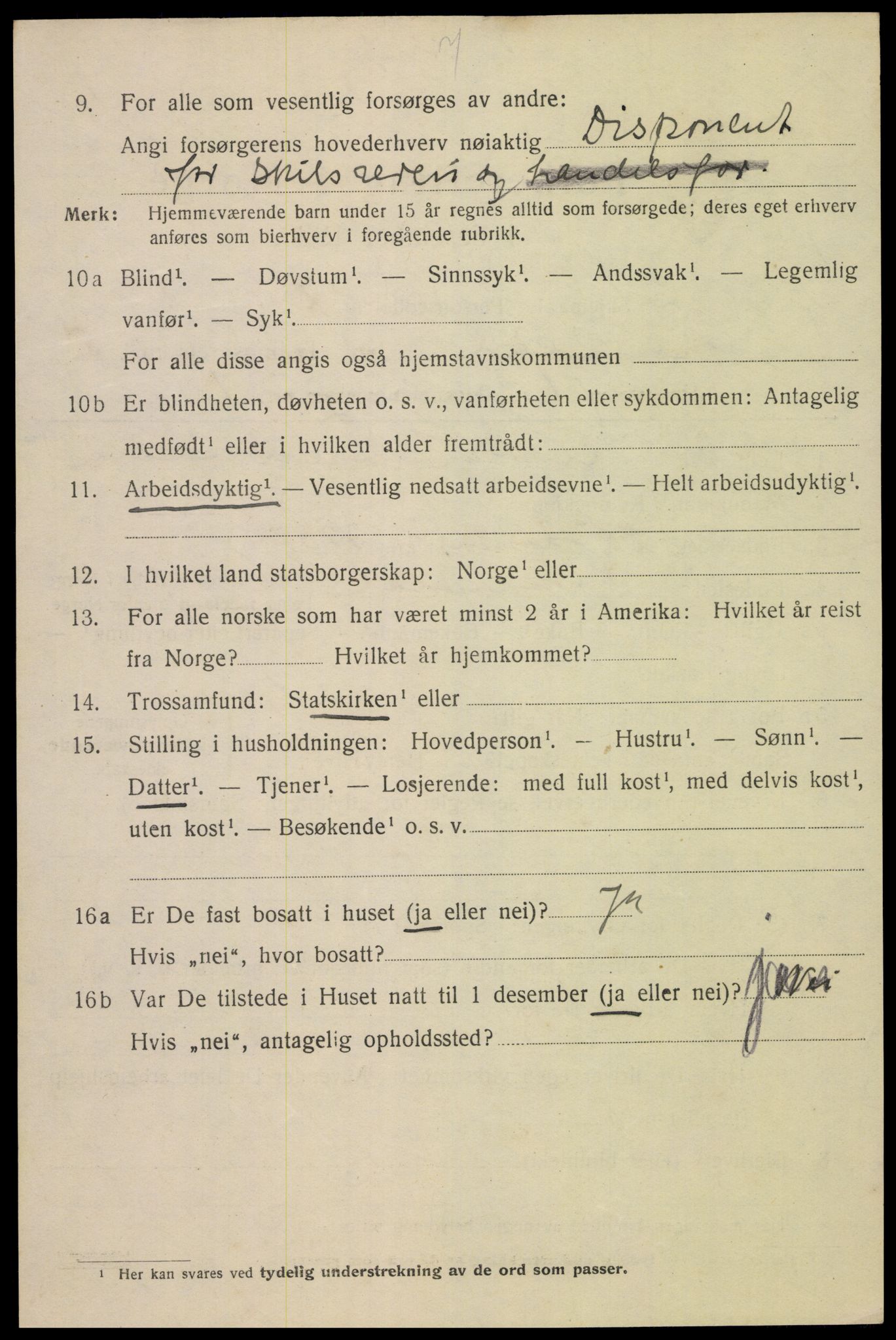 SAK, 1920 census for Mandal, 1920, p. 8214