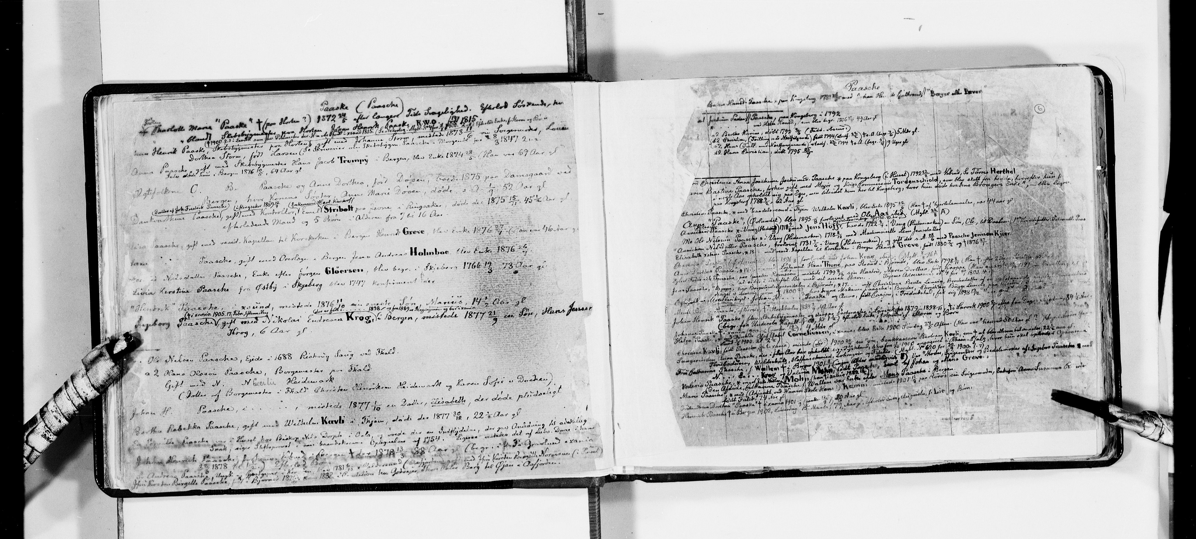 Lassens samlinger, AV/RA-PA-0051/F/Fa/L0032: Personalhistoriske og genealogiske opptegnelser: Paasche - Pitsch, 1500-1907