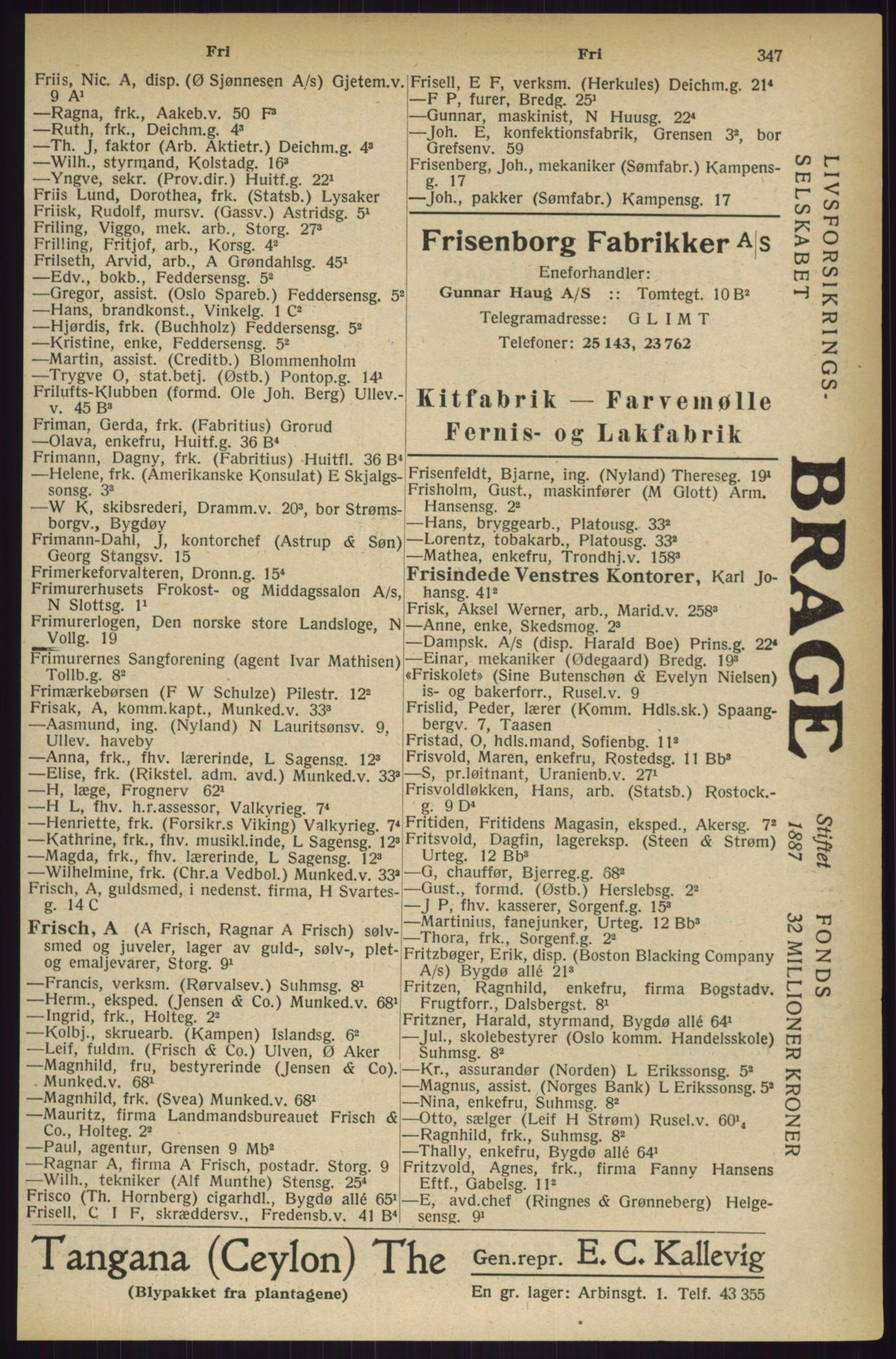 Kristiania/Oslo adressebok, PUBL/-, 1927, p. 347