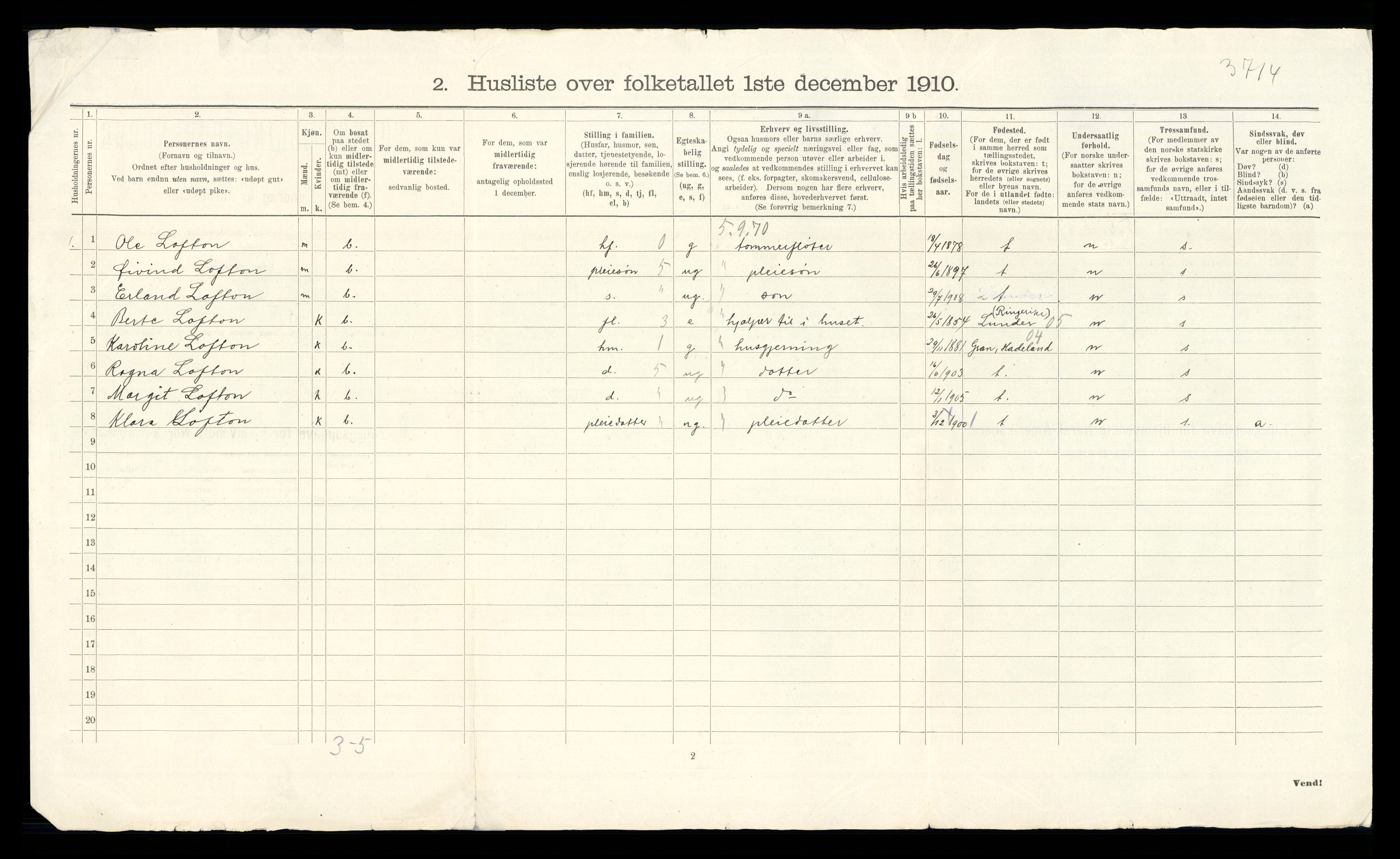 RA, 1910 census for Ådal, 1910, p. 44