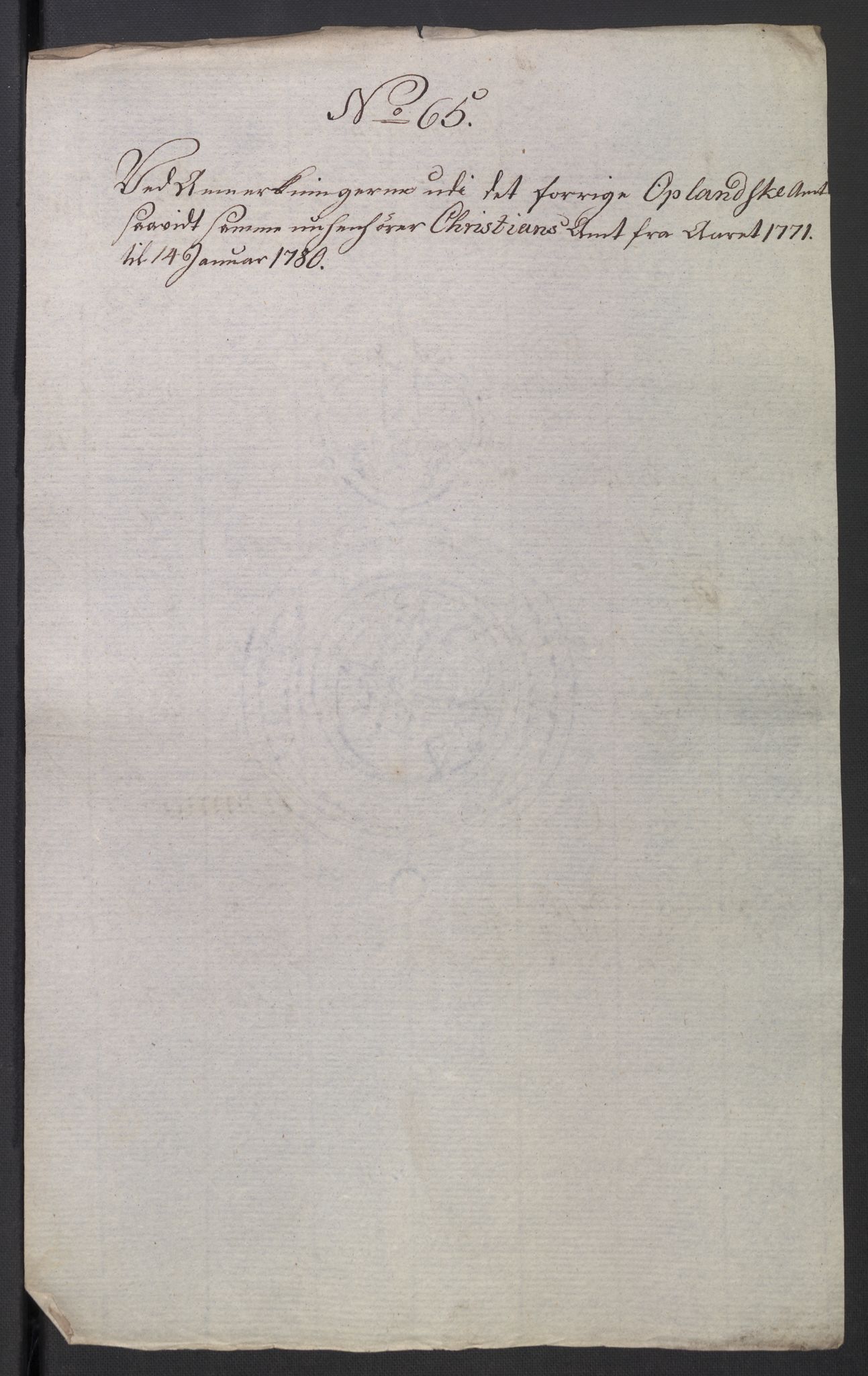 Rentekammeret inntil 1814, Reviderte regnskaper, Mindre regnskaper, AV/RA-EA-4068/Rb/L0014: Opplands amt, 1771-1779, p. 810