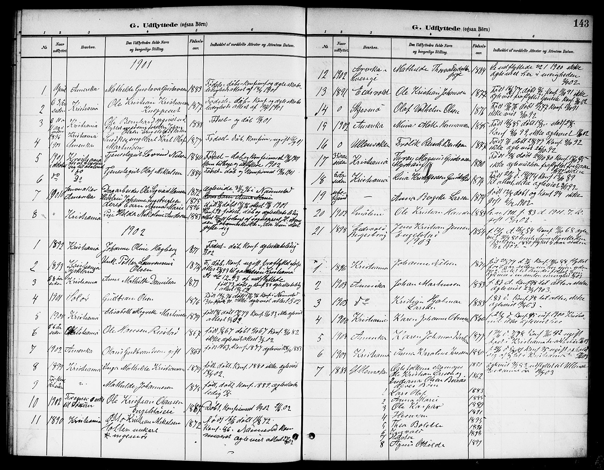 Nannestad prestekontor Kirkebøker, SAO/A-10414a/G/Ga/L0002: Parish register (copy) no. I 2, 1901-1913, p. 143