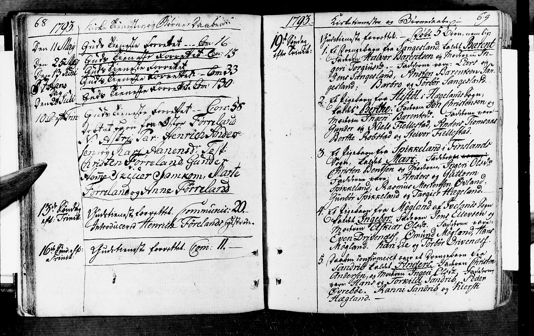 Vennesla sokneprestkontor, AV/SAK-1111-0045/Fa/Fac/L0002: Parish register (official) no. A 2, 1785-1834, p. 68-69