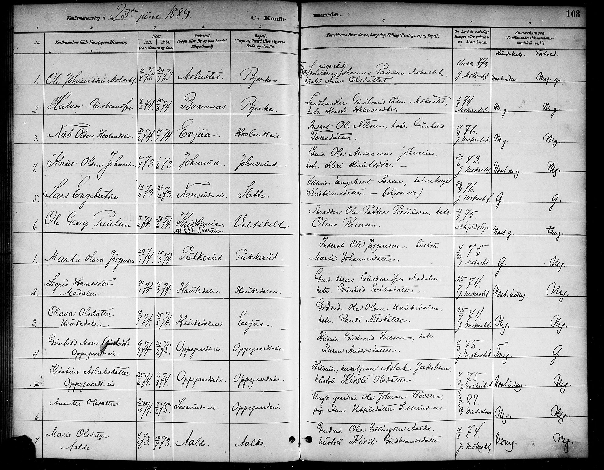 Lunder kirkebøker, SAKO/A-629/G/Ga/L0004: Parish register (copy) no. I 4, 1889-1917, p. 163