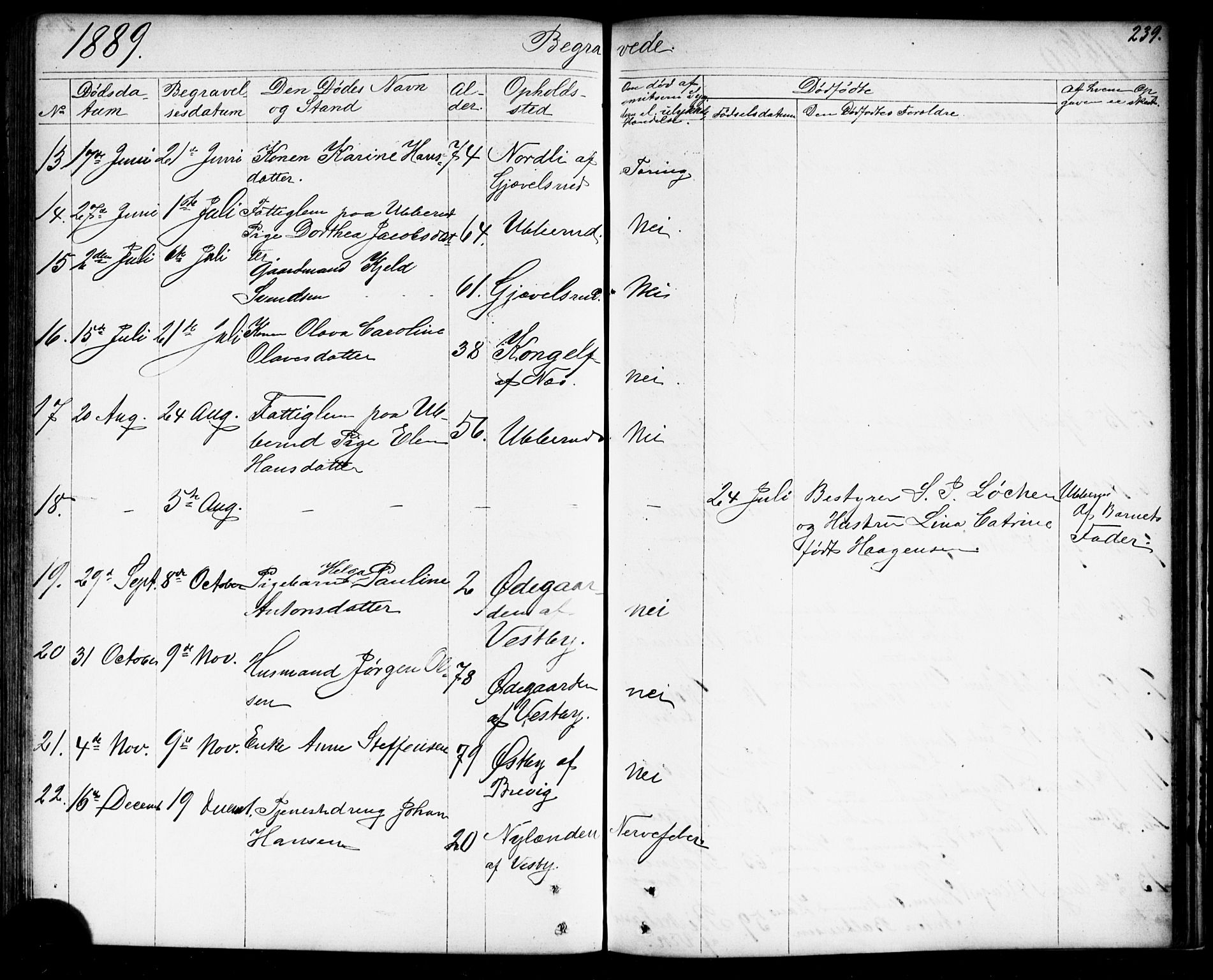 Enebakk prestekontor Kirkebøker, SAO/A-10171c/G/Gb/L0001: Parish register (copy) no. II 1, 1859-1890, p. 239