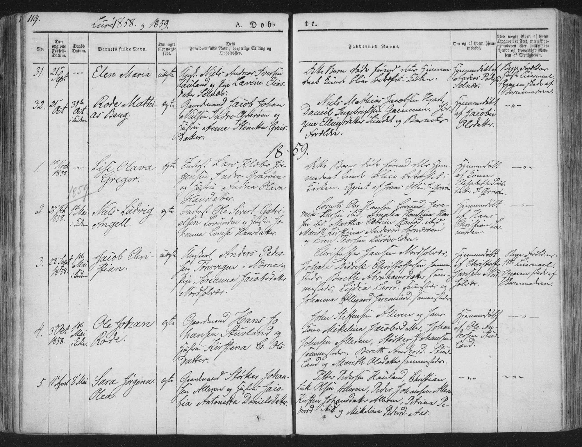 Ministerialprotokoller, klokkerbøker og fødselsregistre - Nordland, SAT/A-1459/839/L0565: Parish register (official) no. 839A02, 1825-1862, p. 119