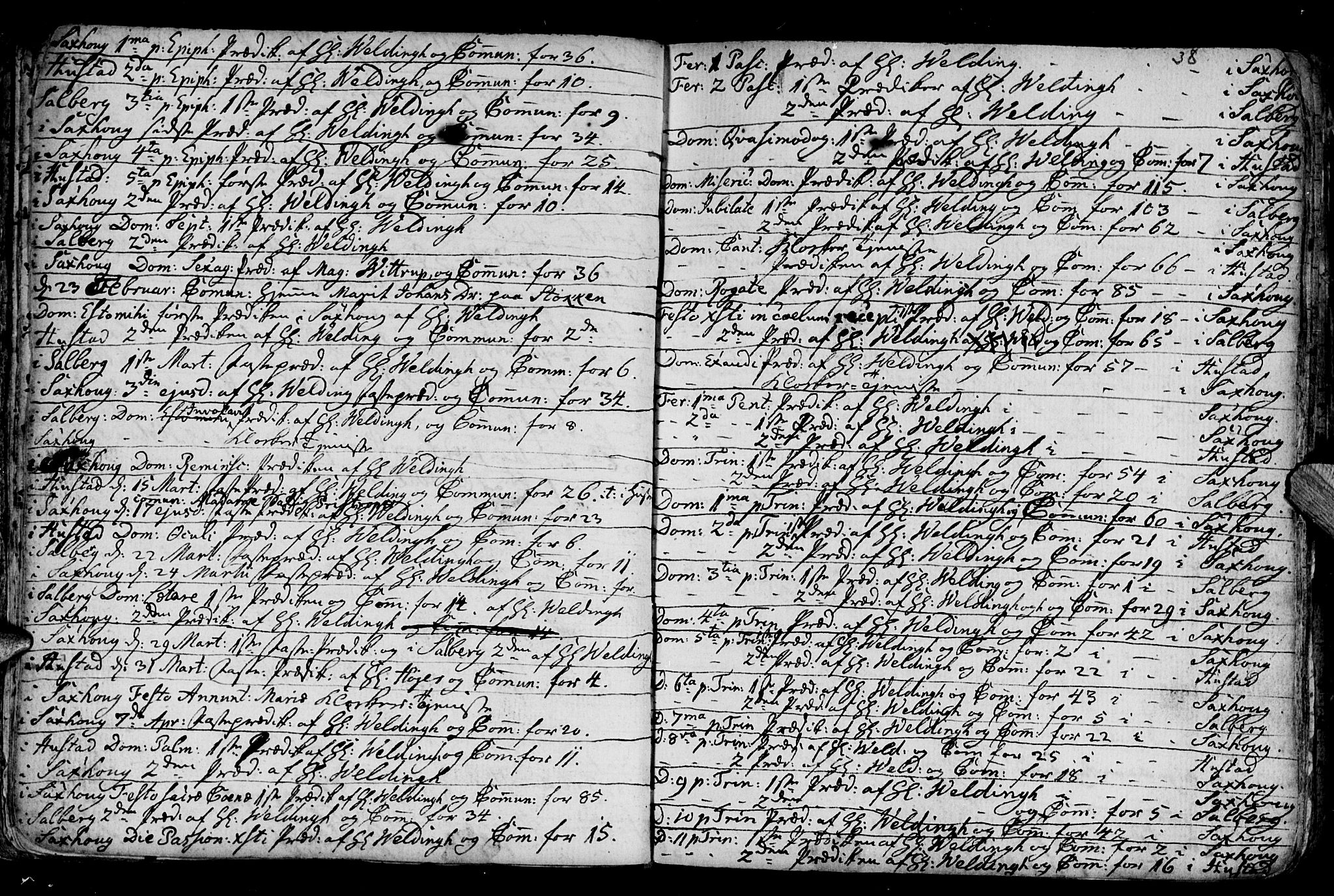 Ministerialprotokoller, klokkerbøker og fødselsregistre - Nord-Trøndelag, SAT/A-1458/730/L0273: Parish register (official) no. 730A02, 1762-1802, p. 38