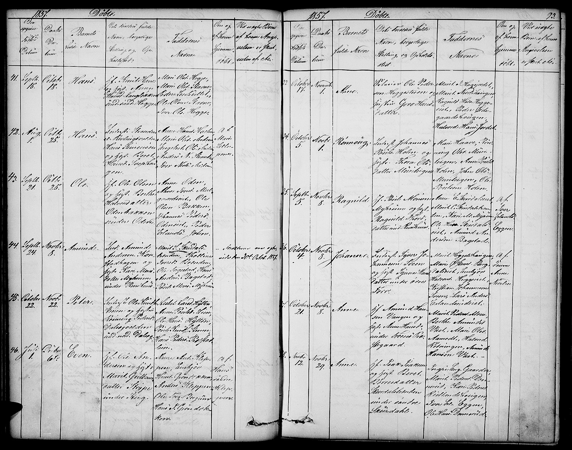 Sør-Fron prestekontor, SAH/PREST-010/H/Ha/Hab/L0001: Parish register (copy) no. 1, 1844-1863, p. 93