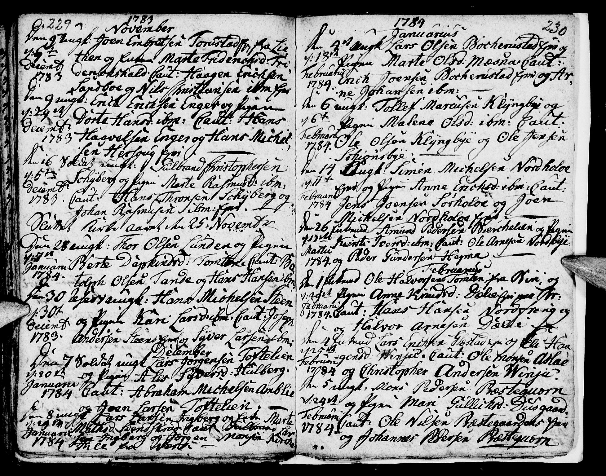 Ringsaker prestekontor, AV/SAH-PREST-014/I/Ia/L0005/0003: Parish register draft no. 5.3, 1780-1784, p. 229-230