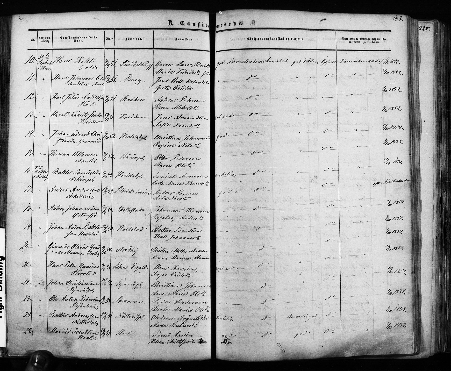 Ås prestekontor Kirkebøker, AV/SAO-A-10894/F/Fa/L0007: Parish register (official) no. I 7, 1854-1870, p. 183