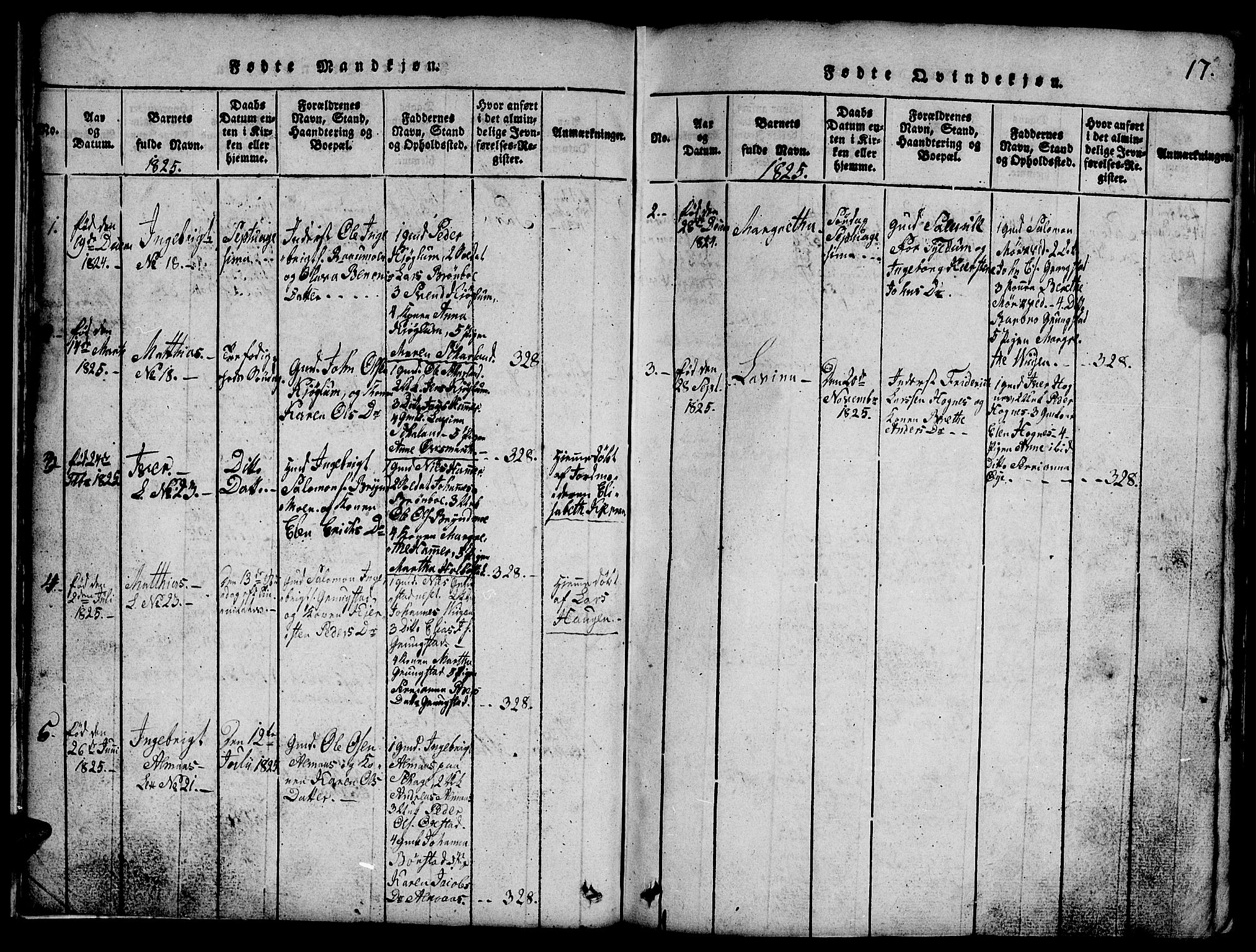 Ministerialprotokoller, klokkerbøker og fødselsregistre - Nord-Trøndelag, SAT/A-1458/765/L0562: Parish register (copy) no. 765C01, 1817-1851, p. 17