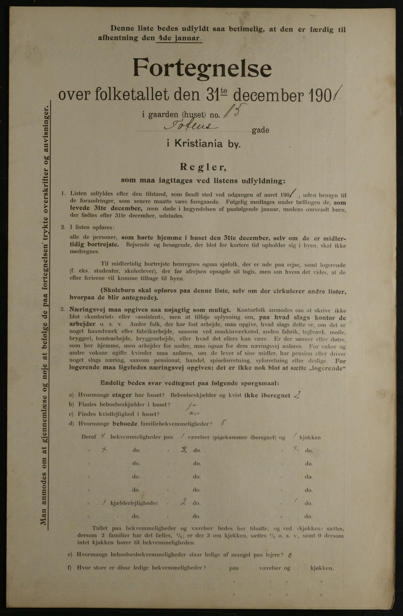 OBA, Municipal Census 1901 for Kristiania, 1901, p. 17736