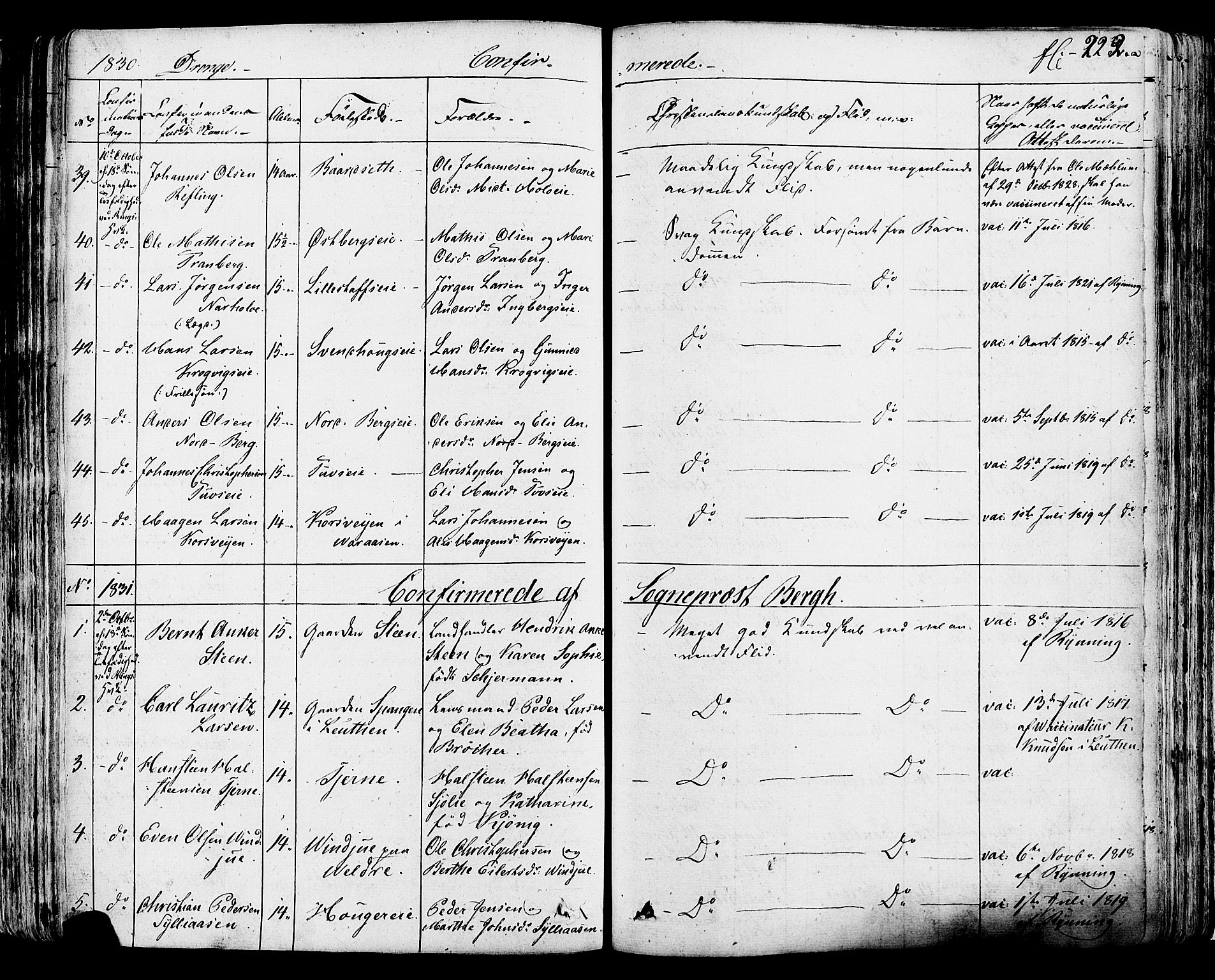 Ringsaker prestekontor, AV/SAH-PREST-014/K/Ka/L0007: Parish register (official) no. 7A, 1826-1837, p. 222