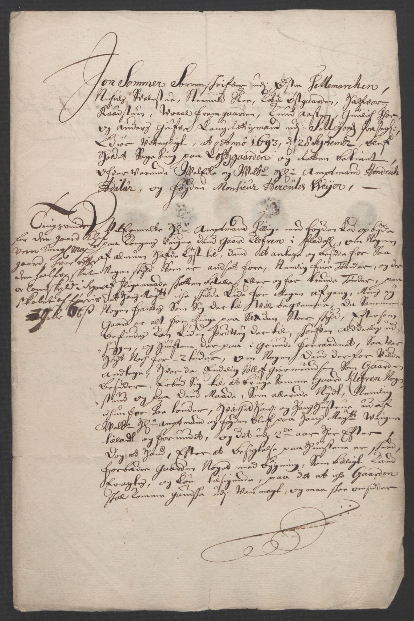 Rentekammeret inntil 1814, Reviderte regnskaper, Fogderegnskap, AV/RA-EA-4092/R35/L2091: Fogderegnskap Øvre og Nedre Telemark, 1690-1693, p. 331