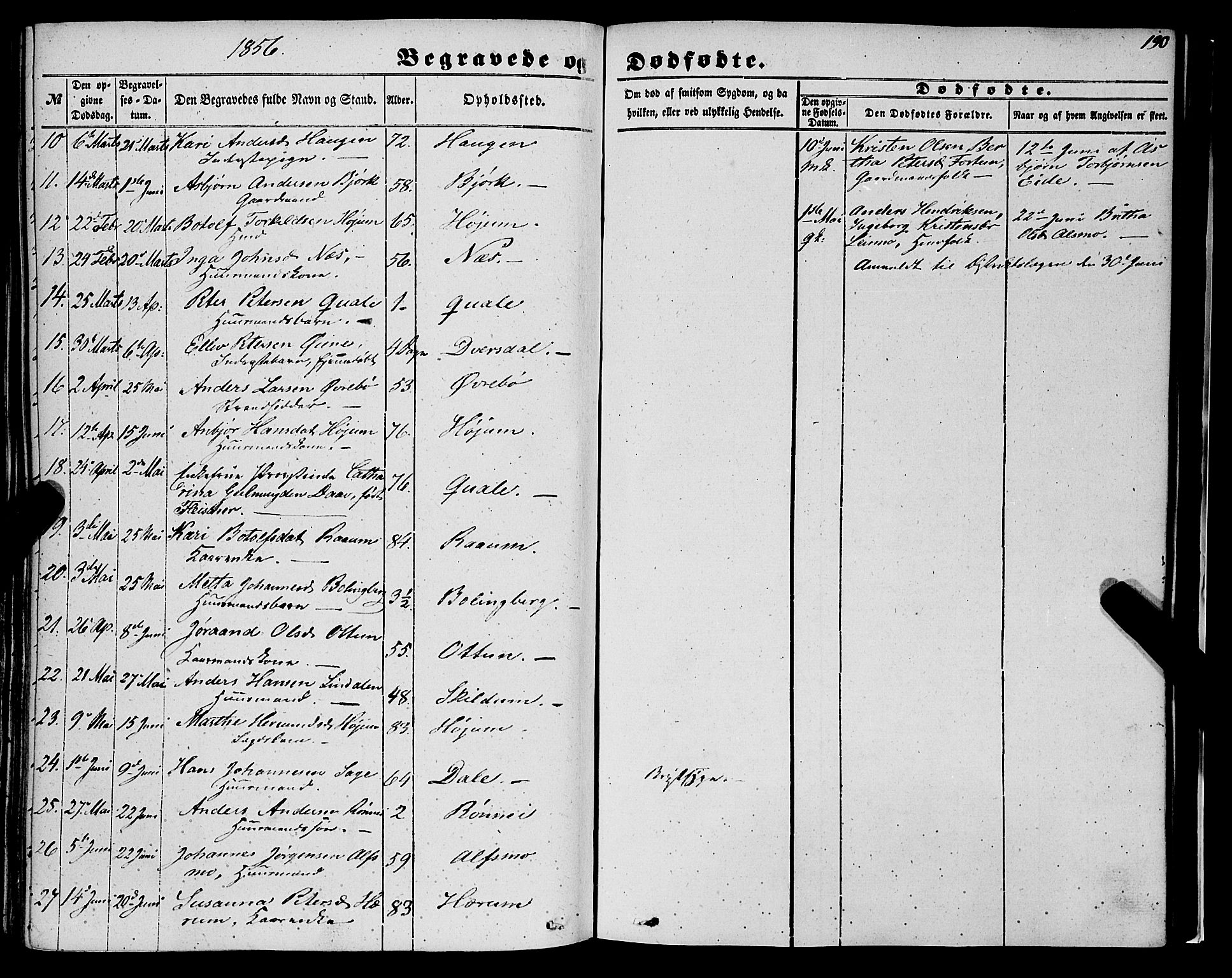 Luster sokneprestembete, SAB/A-81101/H/Haa/Haaa/L0007: Parish register (official) no. A 7, 1849-1859, p. 190