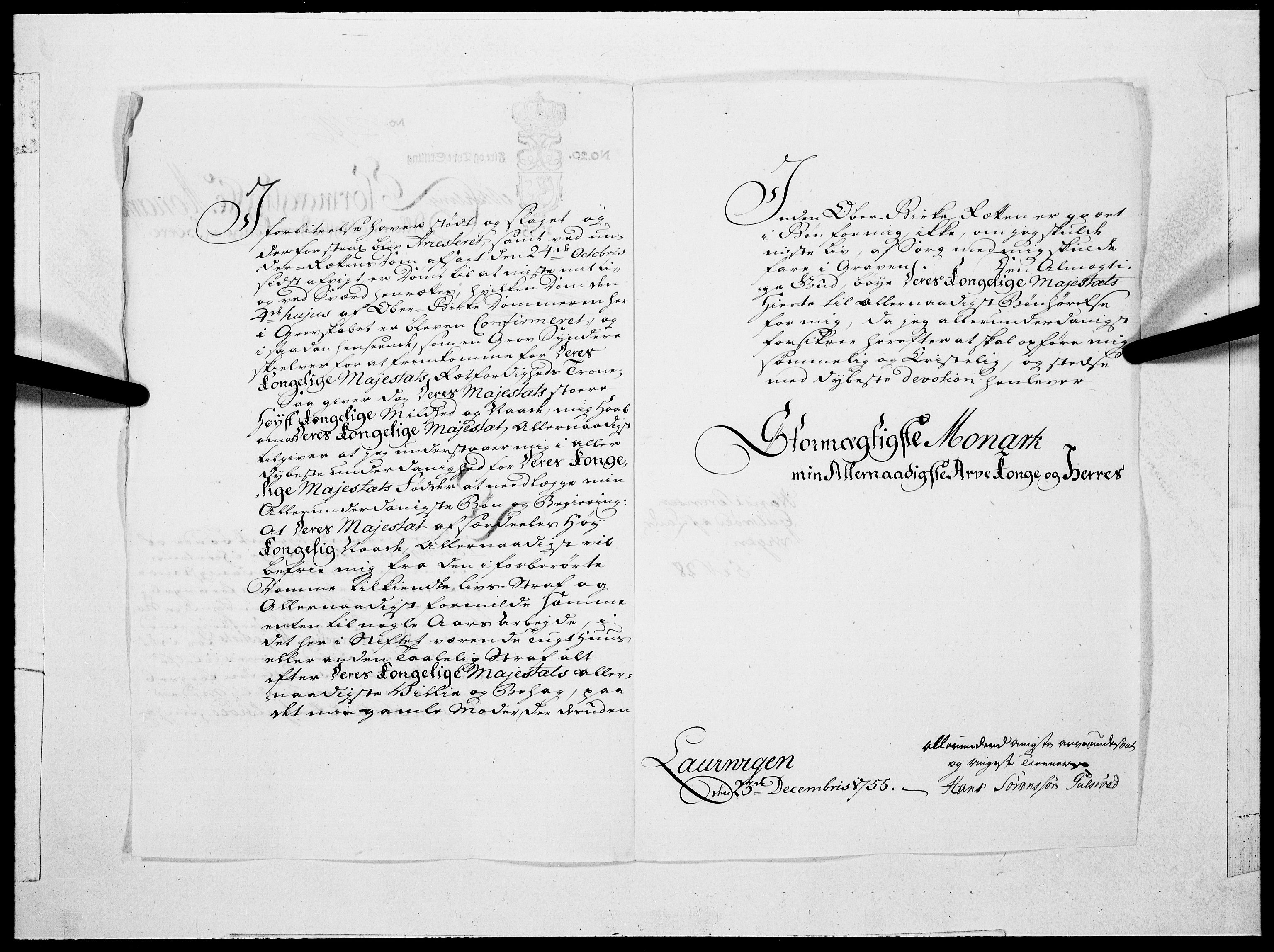 Danske Kanselli 1572-1799, AV/RA-EA-3023/F/Fc/Fcc/Fcca/L0171: Norske innlegg 1572-1799, 1756, p. 95