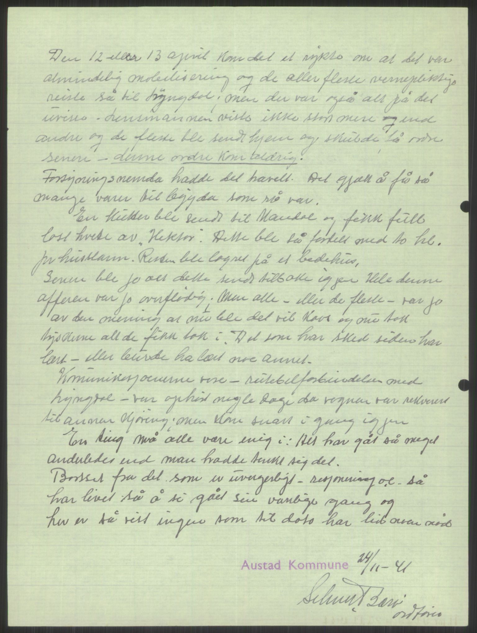 Forsvaret, Forsvarets krigshistoriske avdeling, AV/RA-RAFA-2017/Y/Ya/L0014: II-C-11-31 - Fylkesmenn.  Rapporter om krigsbegivenhetene 1940., 1940, p. 811