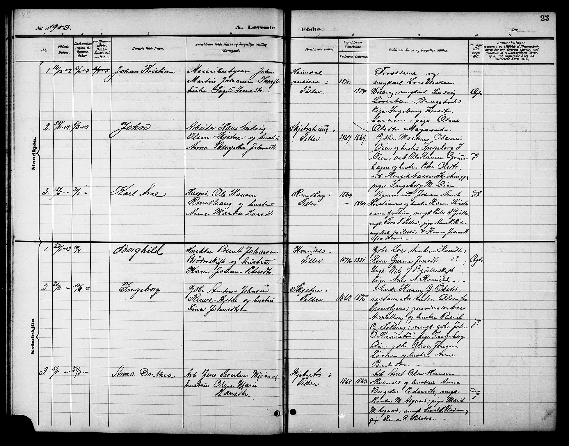 Ministerialprotokoller, klokkerbøker og fødselsregistre - Sør-Trøndelag, SAT/A-1456/621/L0460: Parish register (copy) no. 621C03, 1896-1914, p. 23