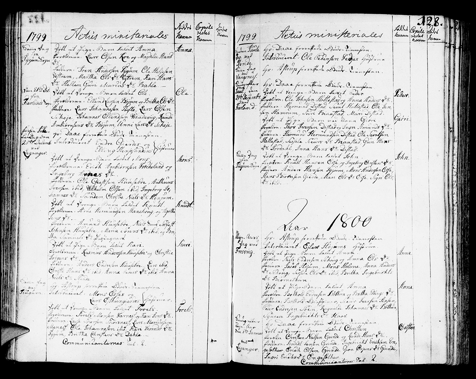 Leikanger sokneprestembete, AV/SAB-A-81001/H/Haa/Haaa/L0005: Parish register (official) no. A 5, 1792-1809, p. 128