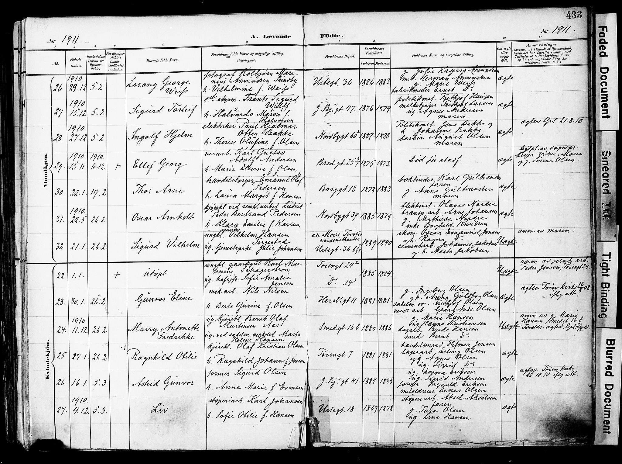 Grønland prestekontor Kirkebøker, AV/SAO-A-10848/F/Fa/L0014: Parish register (official) no. 14, 1900-1911, p. 433