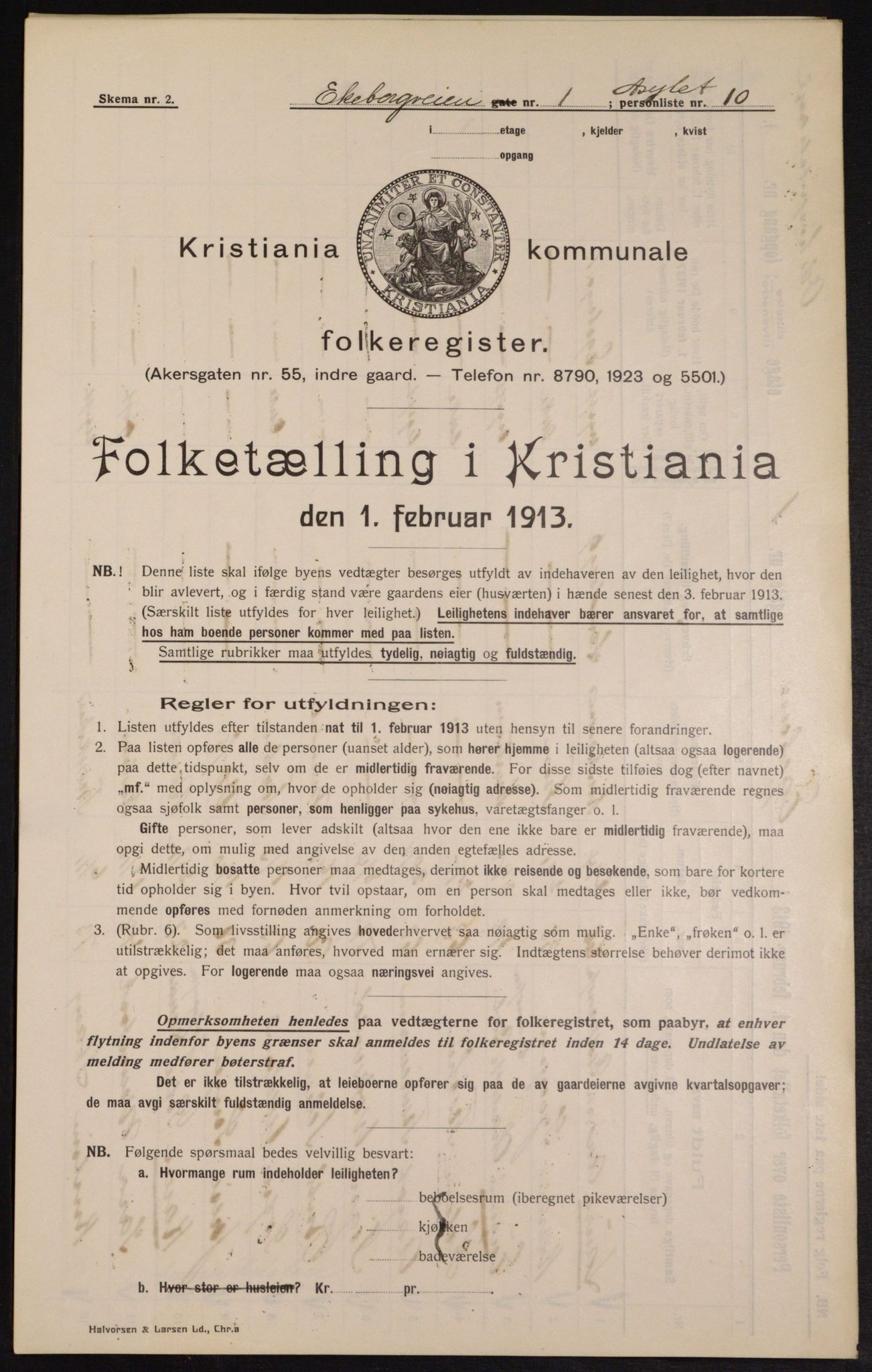 OBA, Municipal Census 1913 for Kristiania, 1913, p. 20204