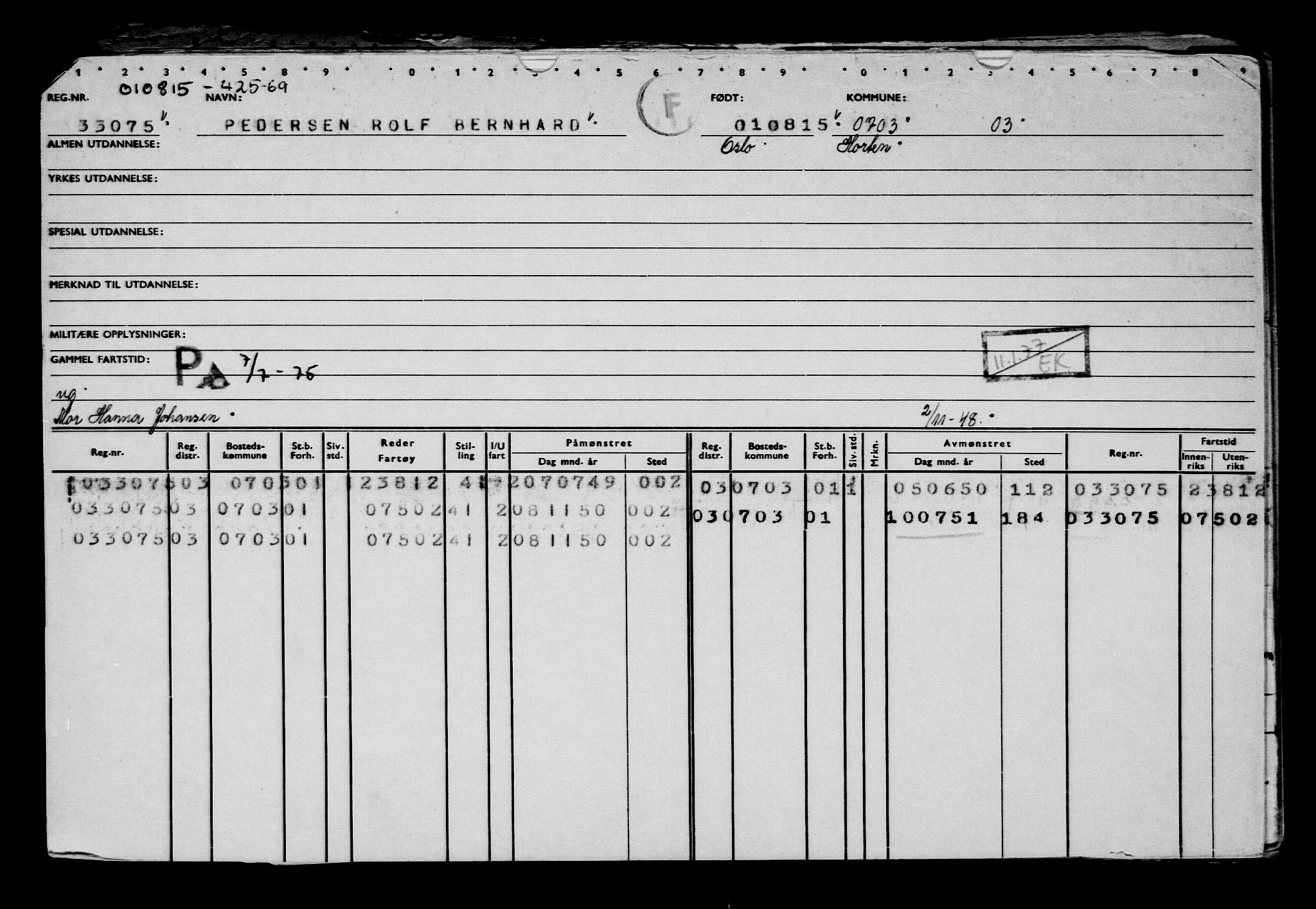 Direktoratet for sjømenn, RA/S-3545/G/Gb/L0131: Hovedkort, 1915, p. 585