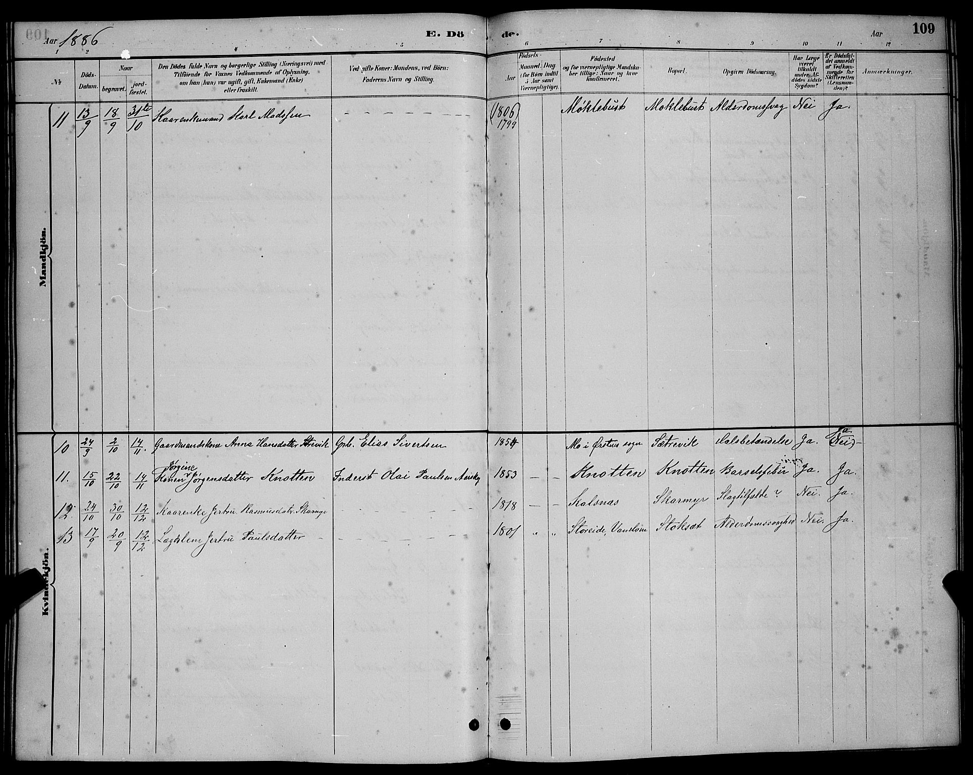 Ministerialprotokoller, klokkerbøker og fødselsregistre - Møre og Romsdal, AV/SAT-A-1454/503/L0048: Parish register (copy) no. 503C03, 1885-1893, p. 109