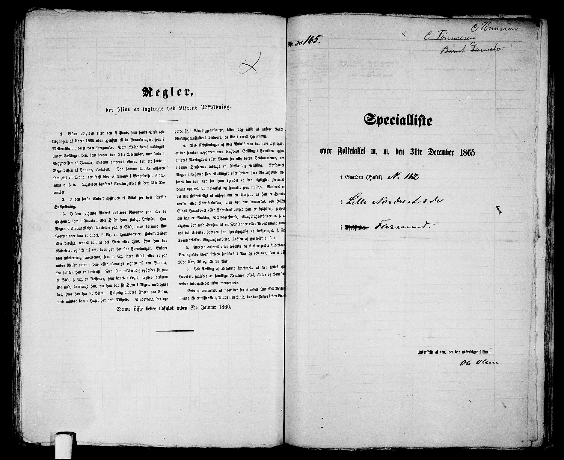 RA, 1865 census for Vanse/Farsund, 1865, p. 336