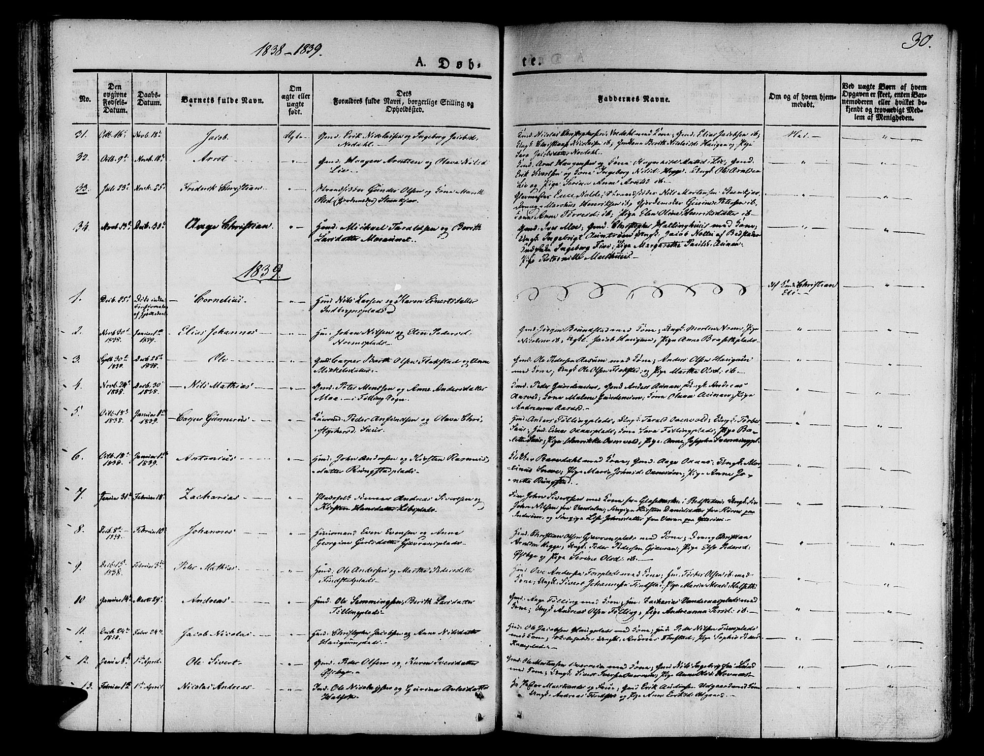 Ministerialprotokoller, klokkerbøker og fødselsregistre - Nord-Trøndelag, SAT/A-1458/746/L0445: Parish register (official) no. 746A04, 1826-1846, p. 30