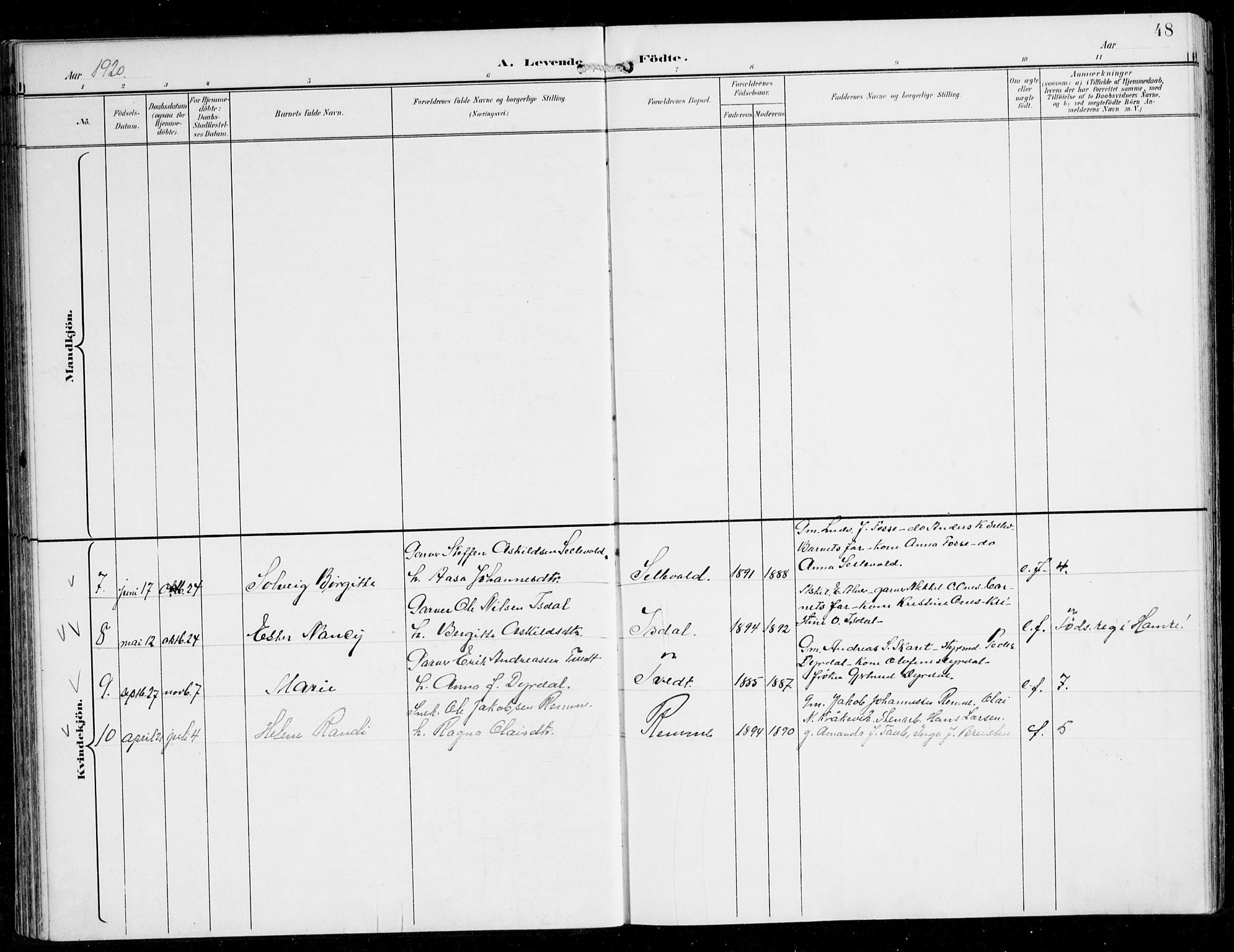 Alversund Sokneprestembete, AV/SAB-A-73901/H/Ha/Haa/Haaa/L0003: Parish register (official) no. A 3, 1897-1926, p. 48