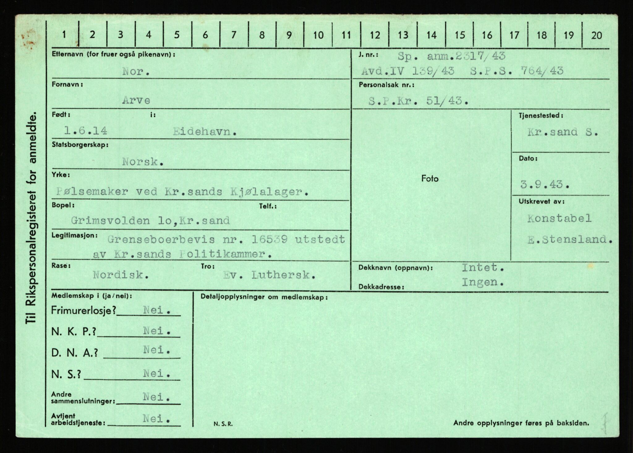 Statspolitiet - Hovedkontoret / Osloavdelingen, AV/RA-S-1329/C/Ca/L0011: Molberg - Nøstvold, 1943-1945, p. 3506