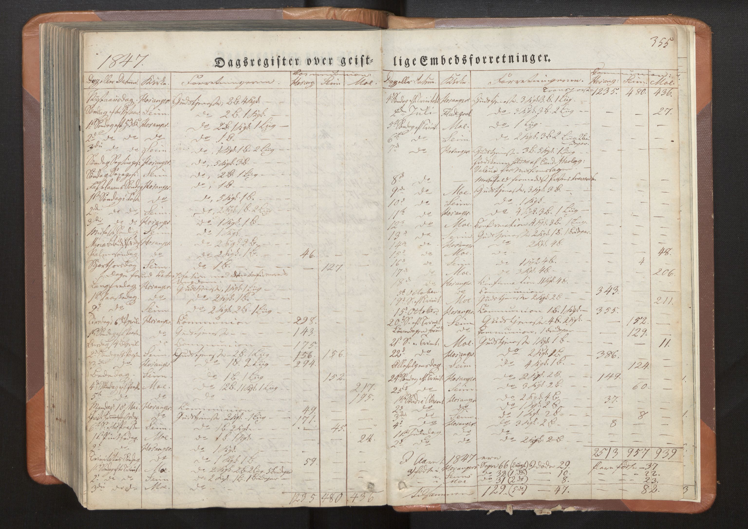 Hosanger sokneprestembete, SAB/A-75801/H/Haa: Parish register (official) no. A 7, 1835-1848, p. 355