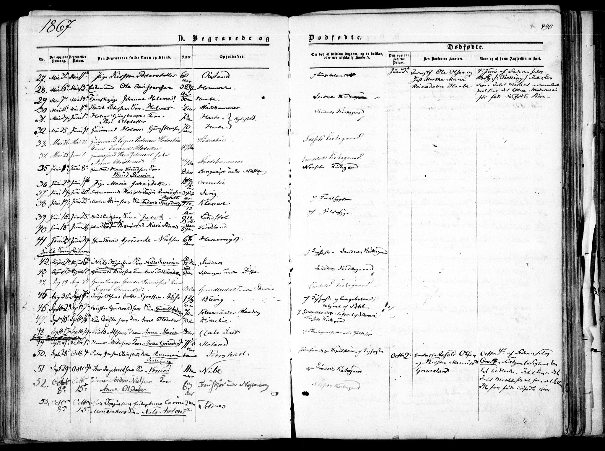Søndeled sokneprestkontor, AV/SAK-1111-0038/F/Fa/L0003: Parish register (official) no. A 3, 1861-1879, p. 490