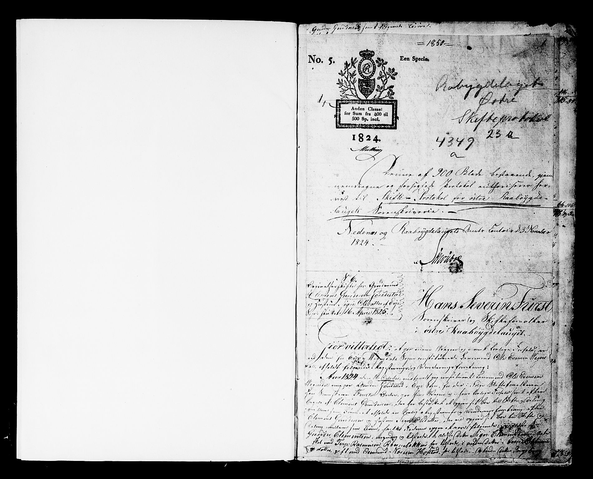 Østre Råbyggelag sorenskriveri, AV/SAK-1221-0016/H/Hc/L0028: Skifteprotokoll nr 23a med register, 1825-1844, p. 0b-1a