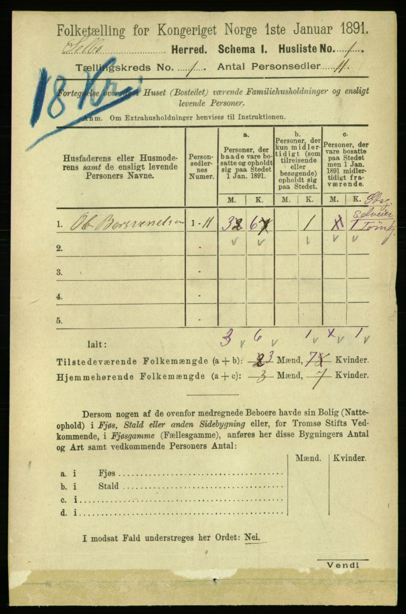 RA, 1891 census for 1664 Selbu, 1891, p. 45