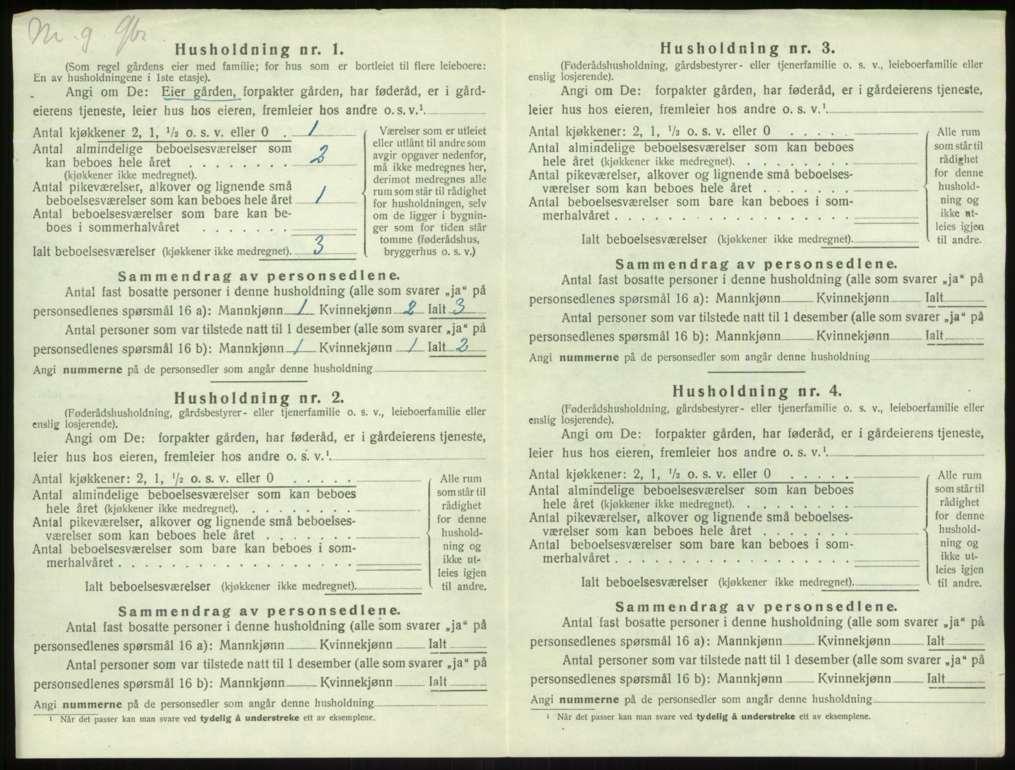 SAB, 1920 census for Vik, 1920, p. 692