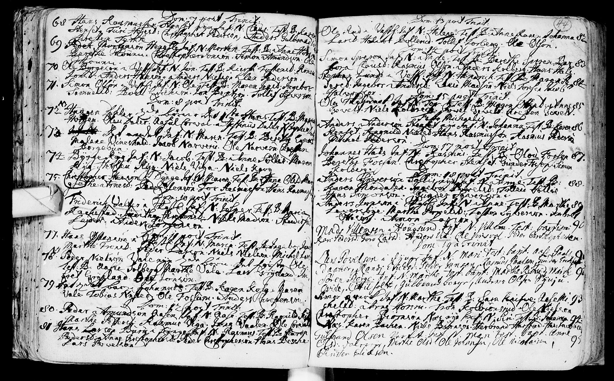 Eiker kirkebøker, AV/SAKO-A-4/F/Fa/L0003: Parish register (official) no. I 3, 1724-1753, p. 44