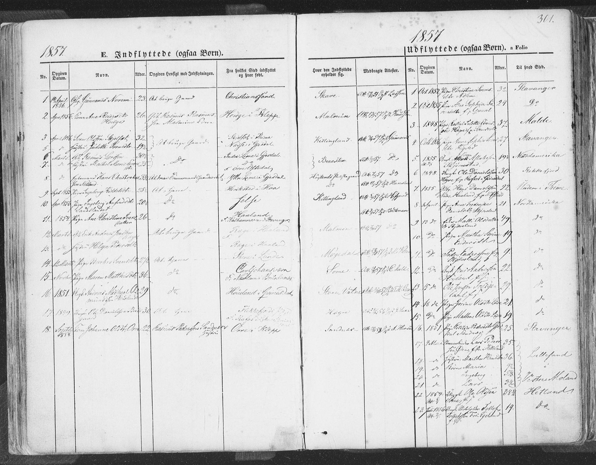 Høyland sokneprestkontor, AV/SAST-A-101799/001/30BA/L0009: Parish register (official) no. A 9.2, 1857-1877, p. 301