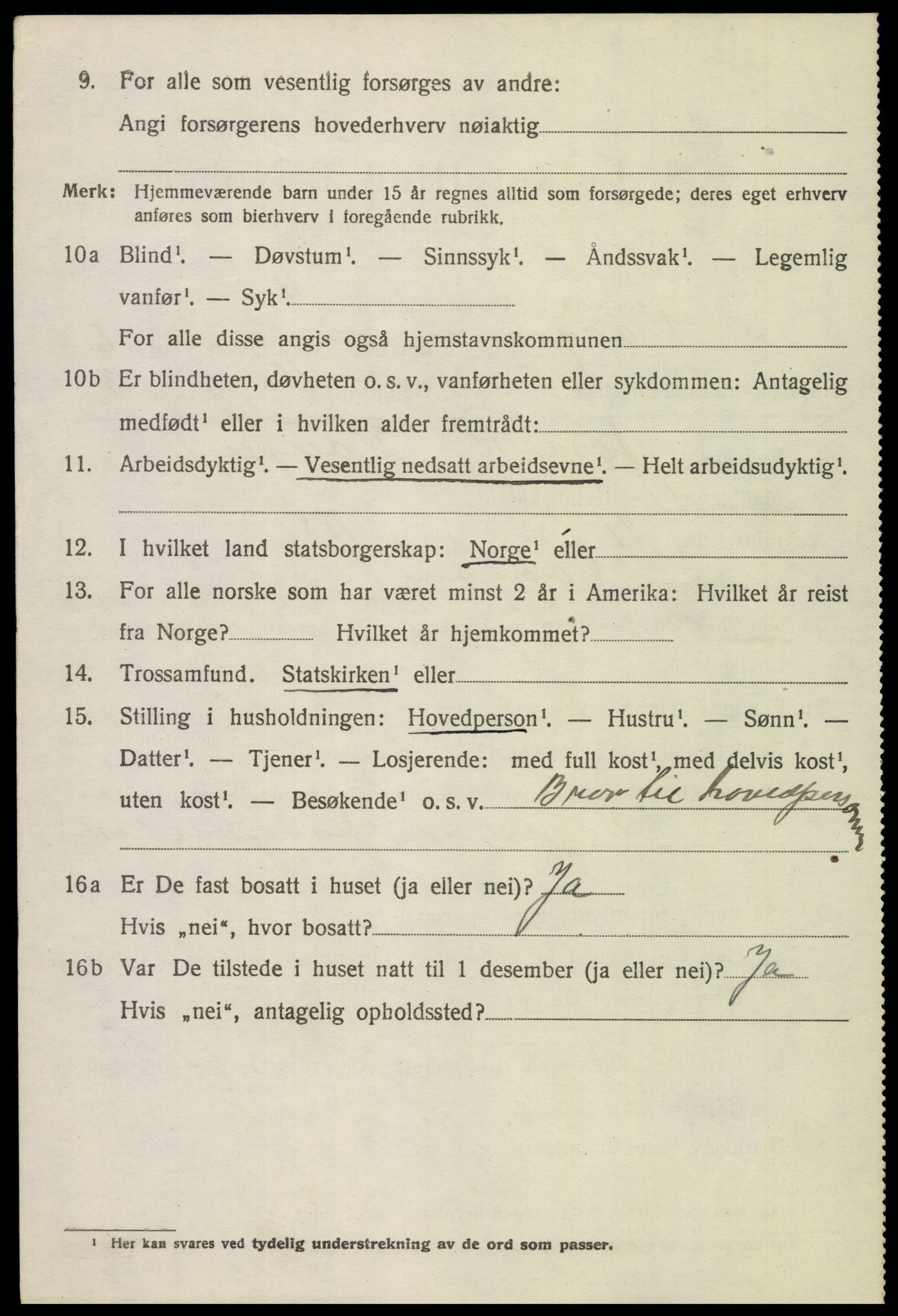 SAH, 1920 census for Vågå, 1920, p. 5281